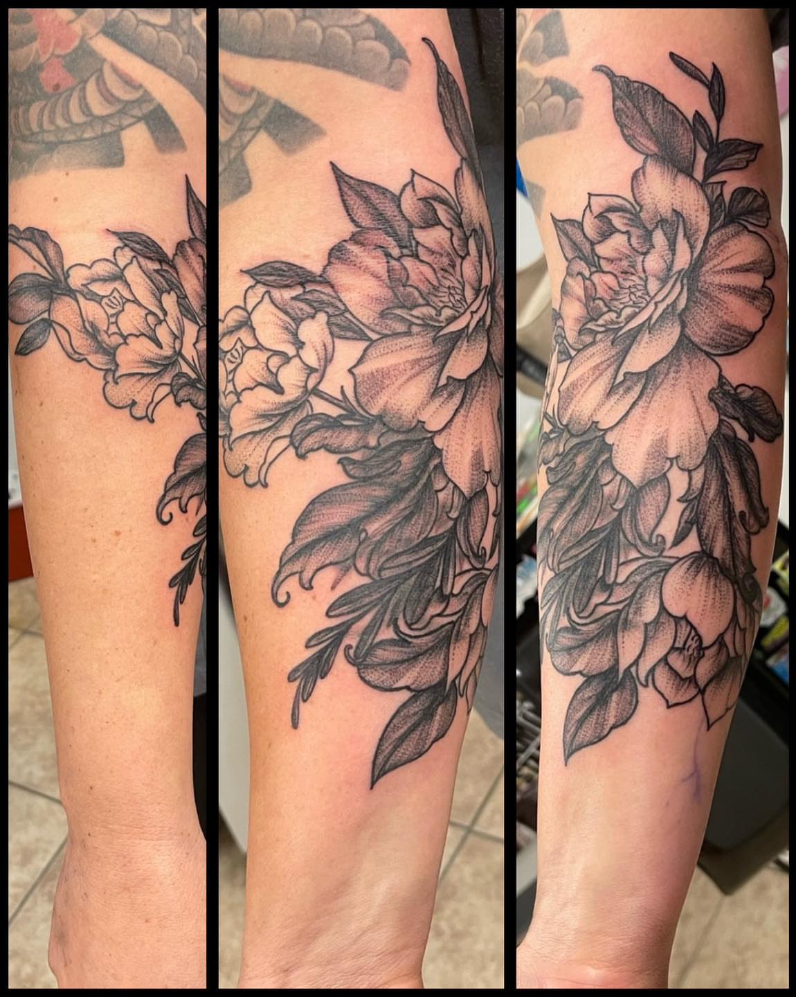 Tattoo by @famous77 — dotwork, black_and_grey
