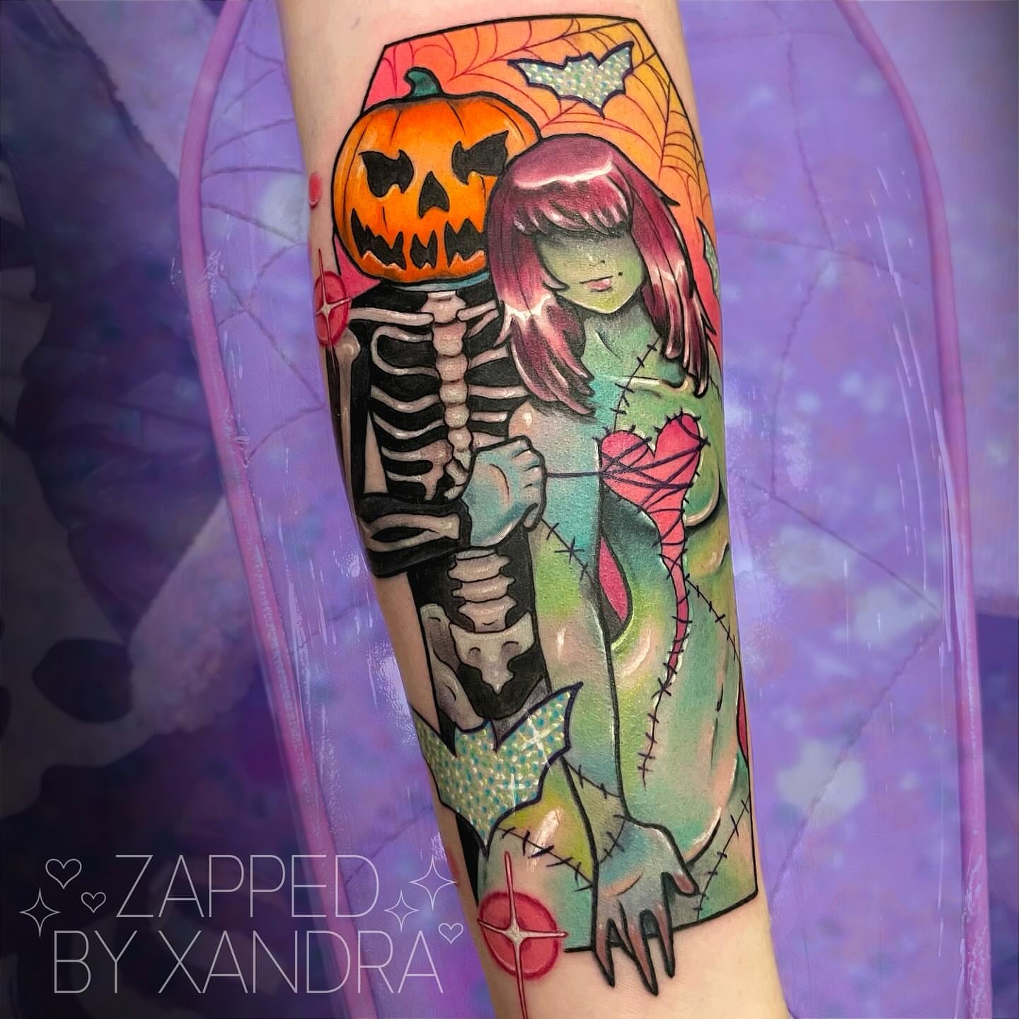 Skeleton and mermaid dark realism tattoo on the forearm by ๐๐ข๐ฏ๐ฅ๐ณ๐ข