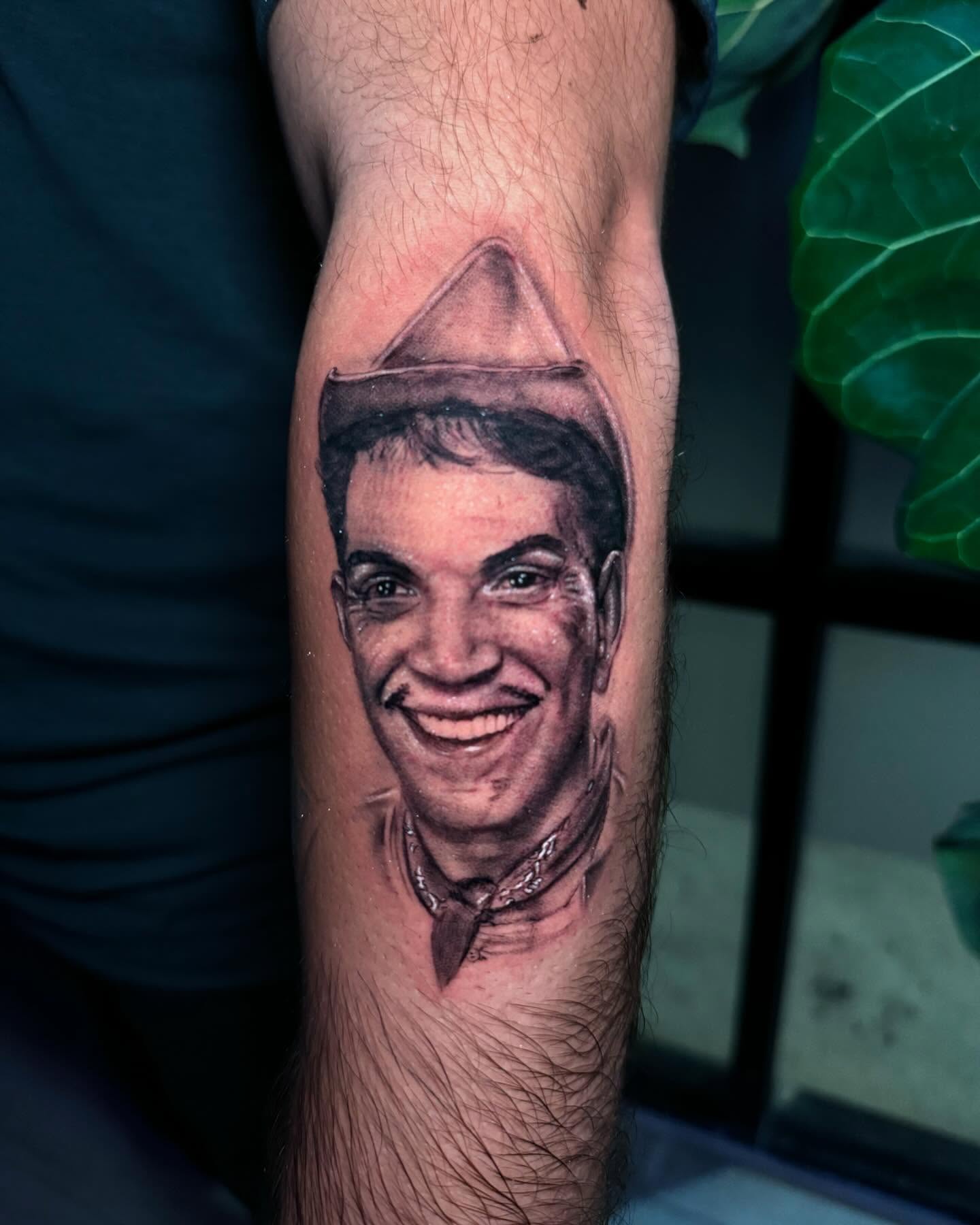 Portrait realism tattoo on the forearm by Dallas Tattoo Artist