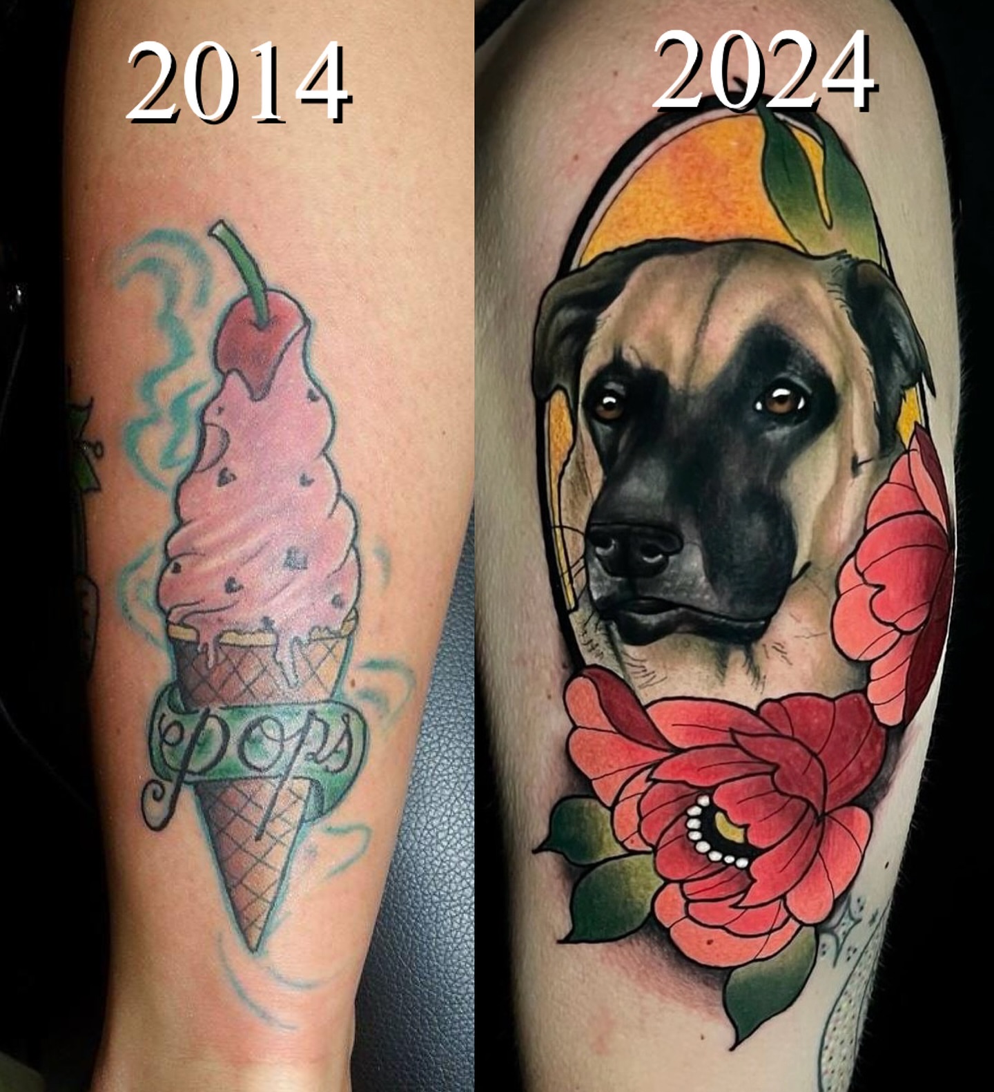 Ice cream cone American traditional tattoo on the forearm by ๐ ๐ต๐๐๐๐๐ ๐ฎ๐๐๐๐๐๐๐๐๐