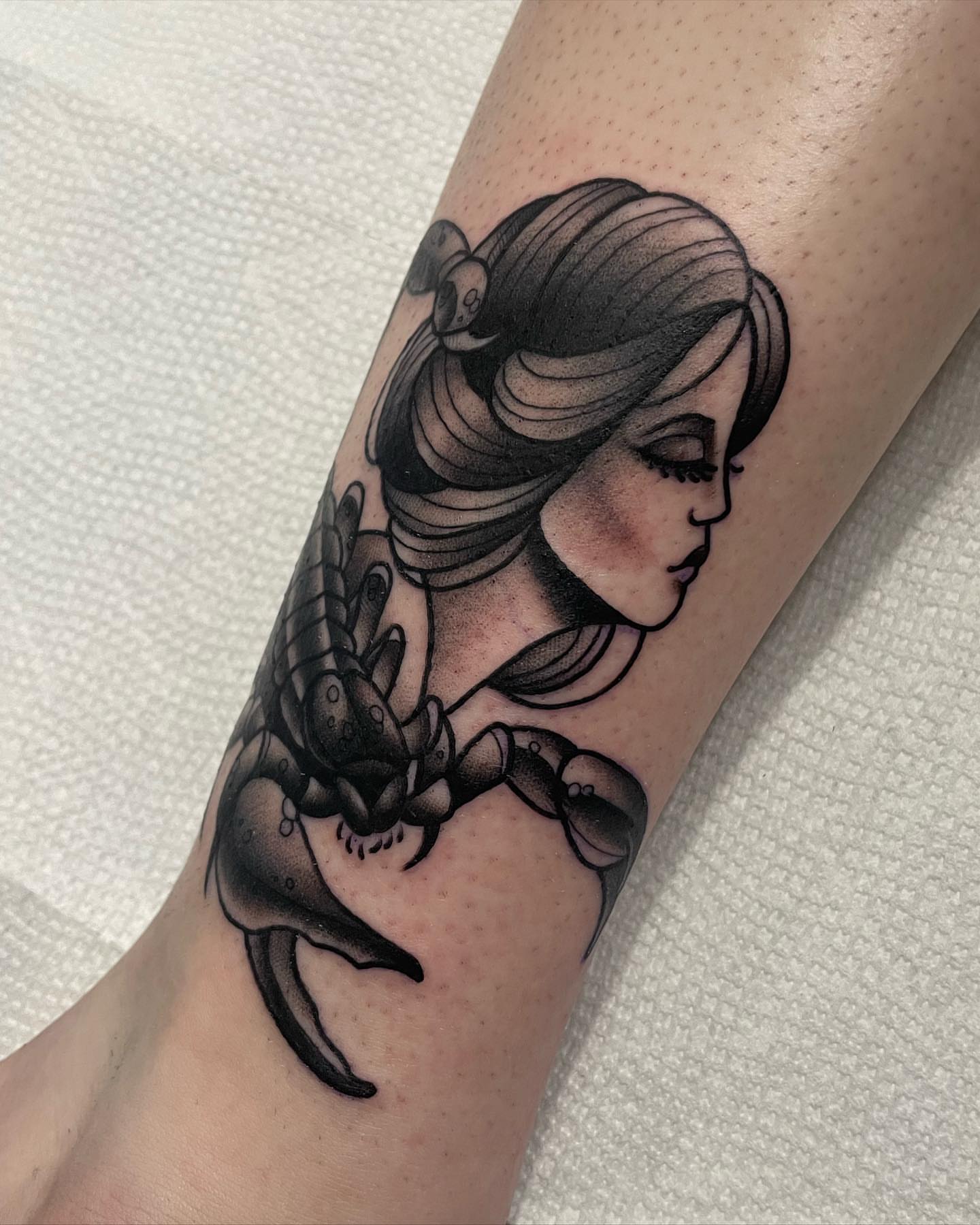 Tattoo by @amyjeantattoos — black_and_grey, realism