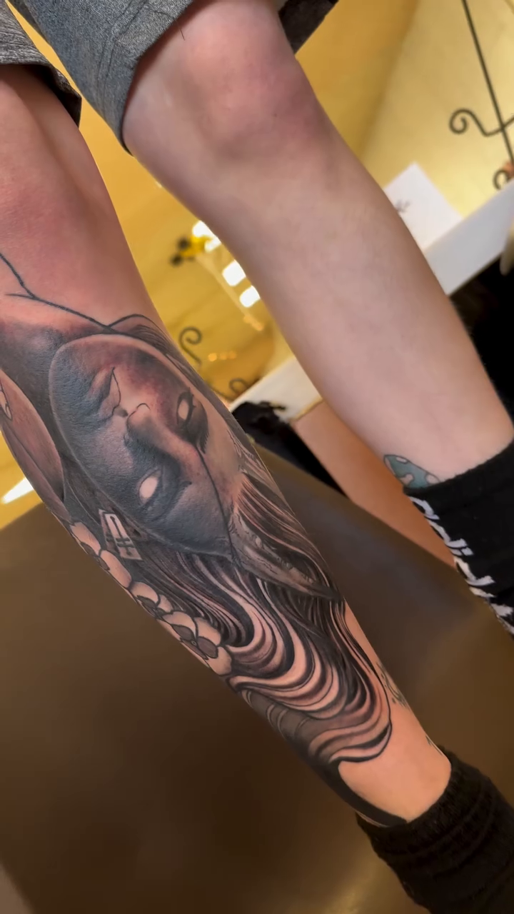 Woman with flowers and waves japanese irezumi tattoo by ✥ Daemon Downing ✥ Kansas Tattoo Artist ✥, Wichita, Kansas