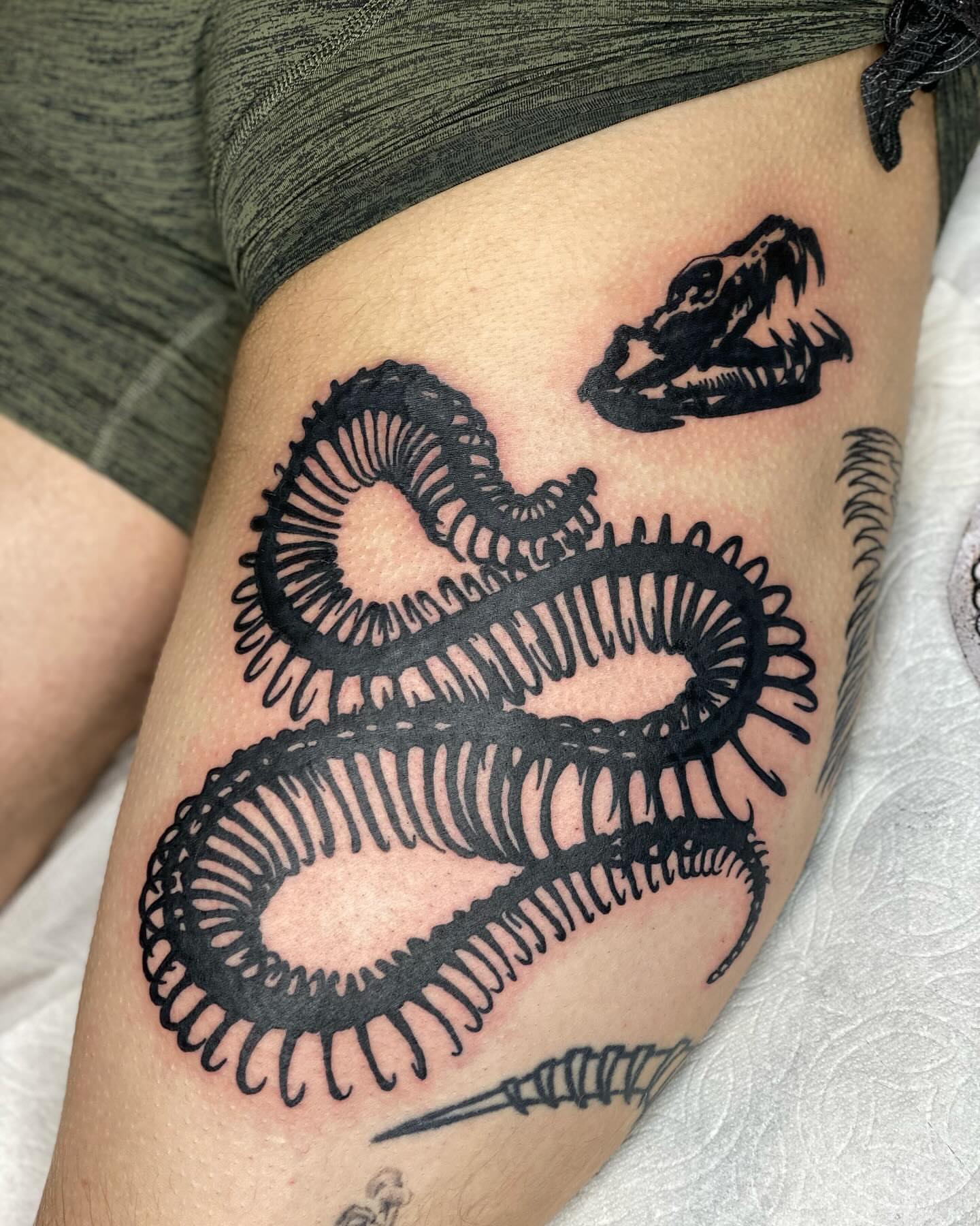 Tattoo by @grumpyoldmantattoos — black_and_grey