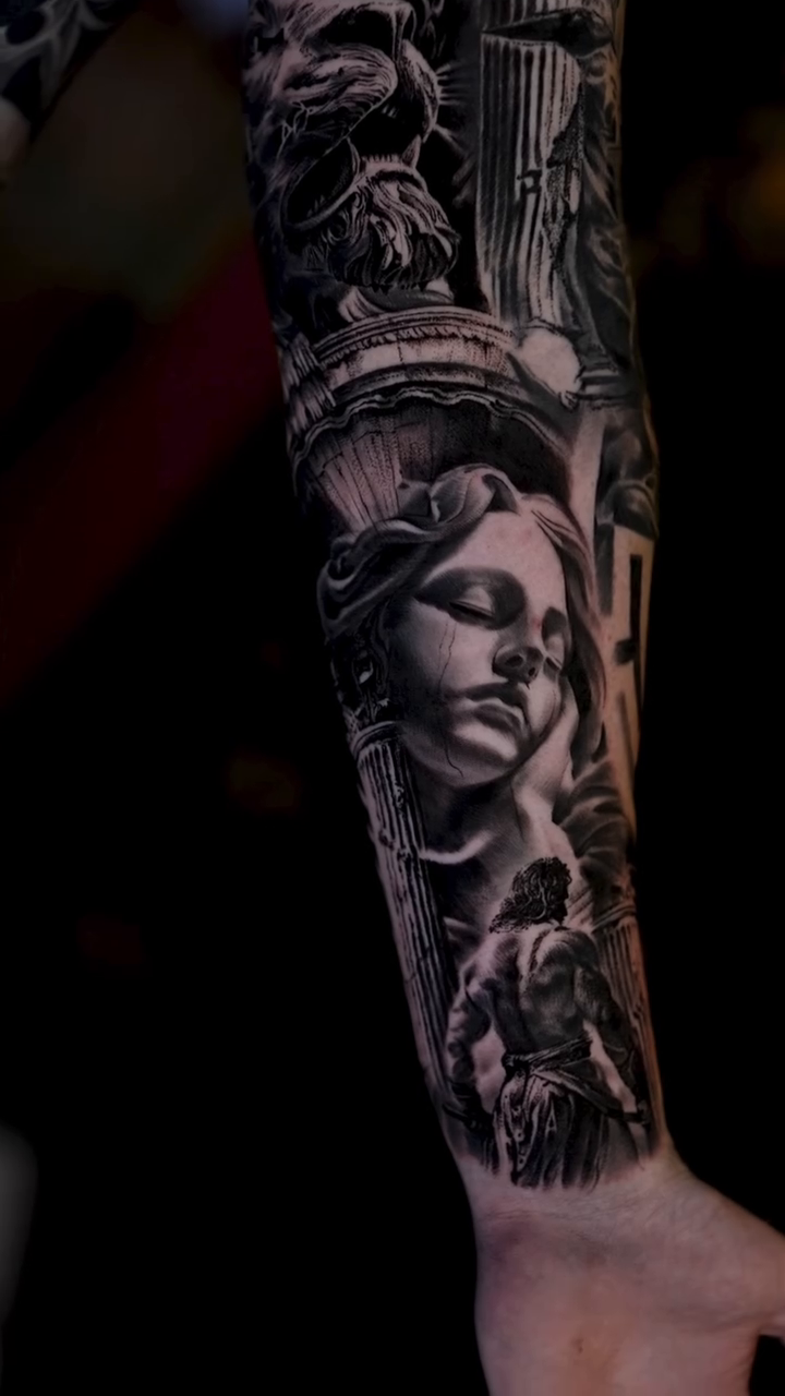 Tattoo by @tonytattooer — realism, black_and_grey