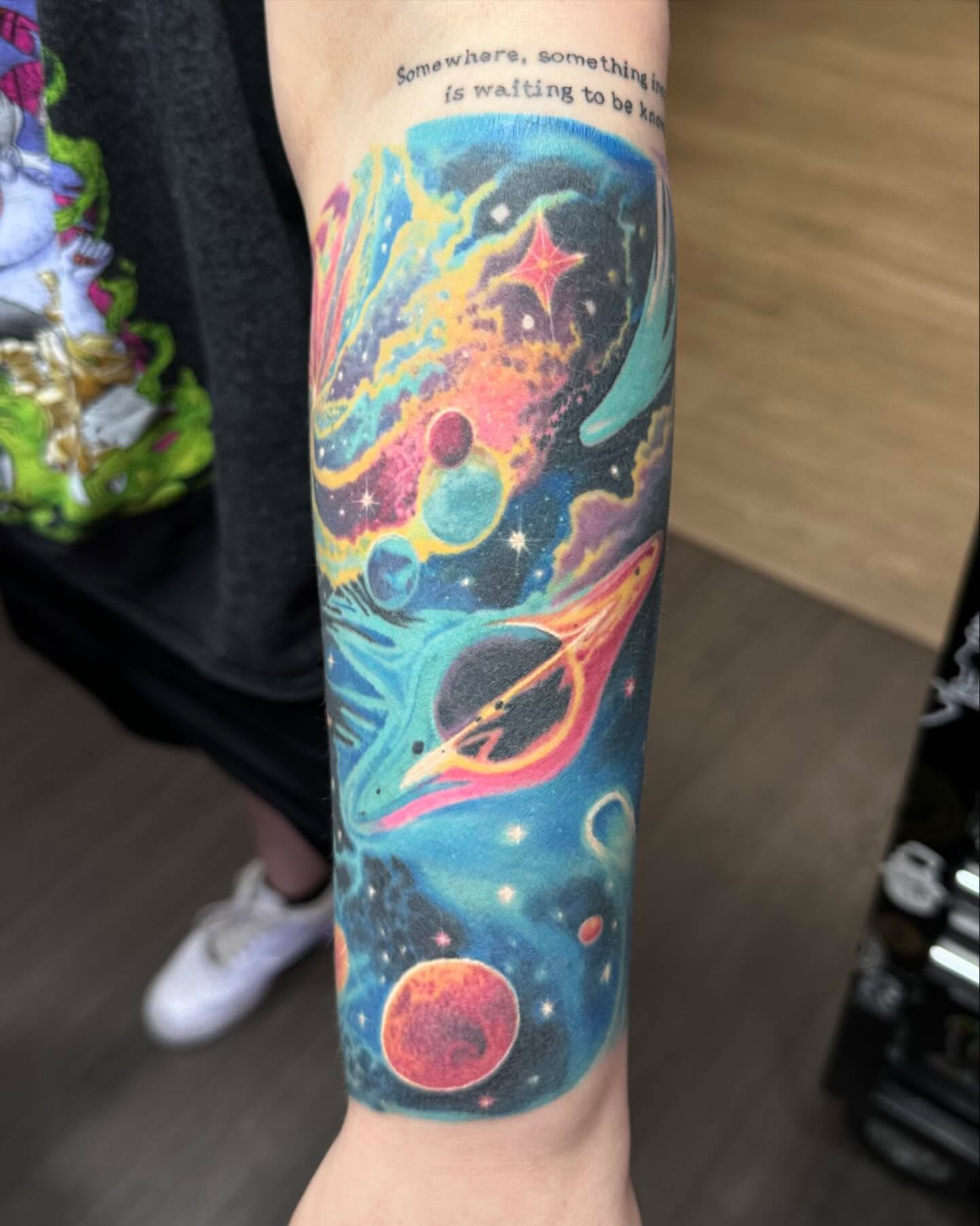 Tattoo by @oscarariastattoos — dotwork, surrealism