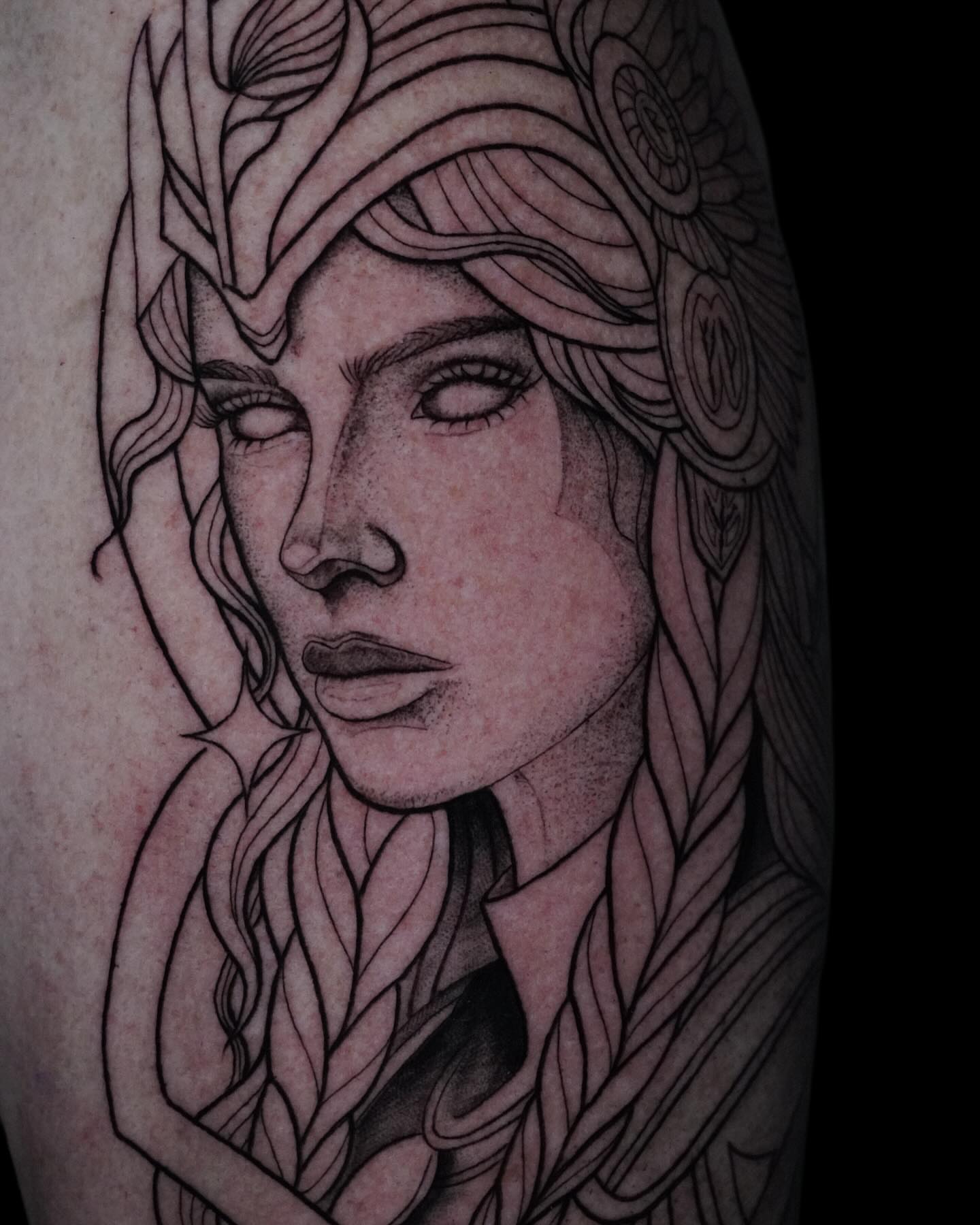 Woman with crown fine line tattoo on the forearm by πΊπππππ βΎ π»πππππ π¨πππππ