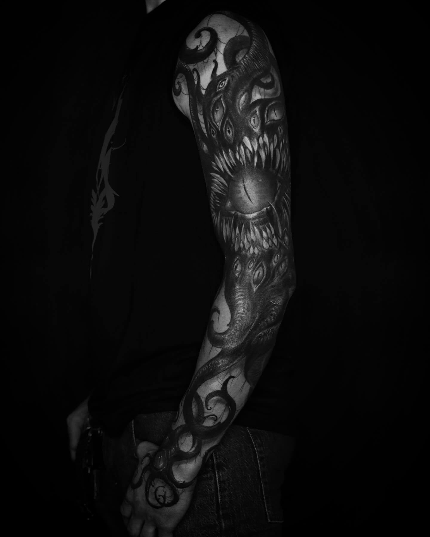 Tattoo by @dustinburtart — black_and_grey, realism