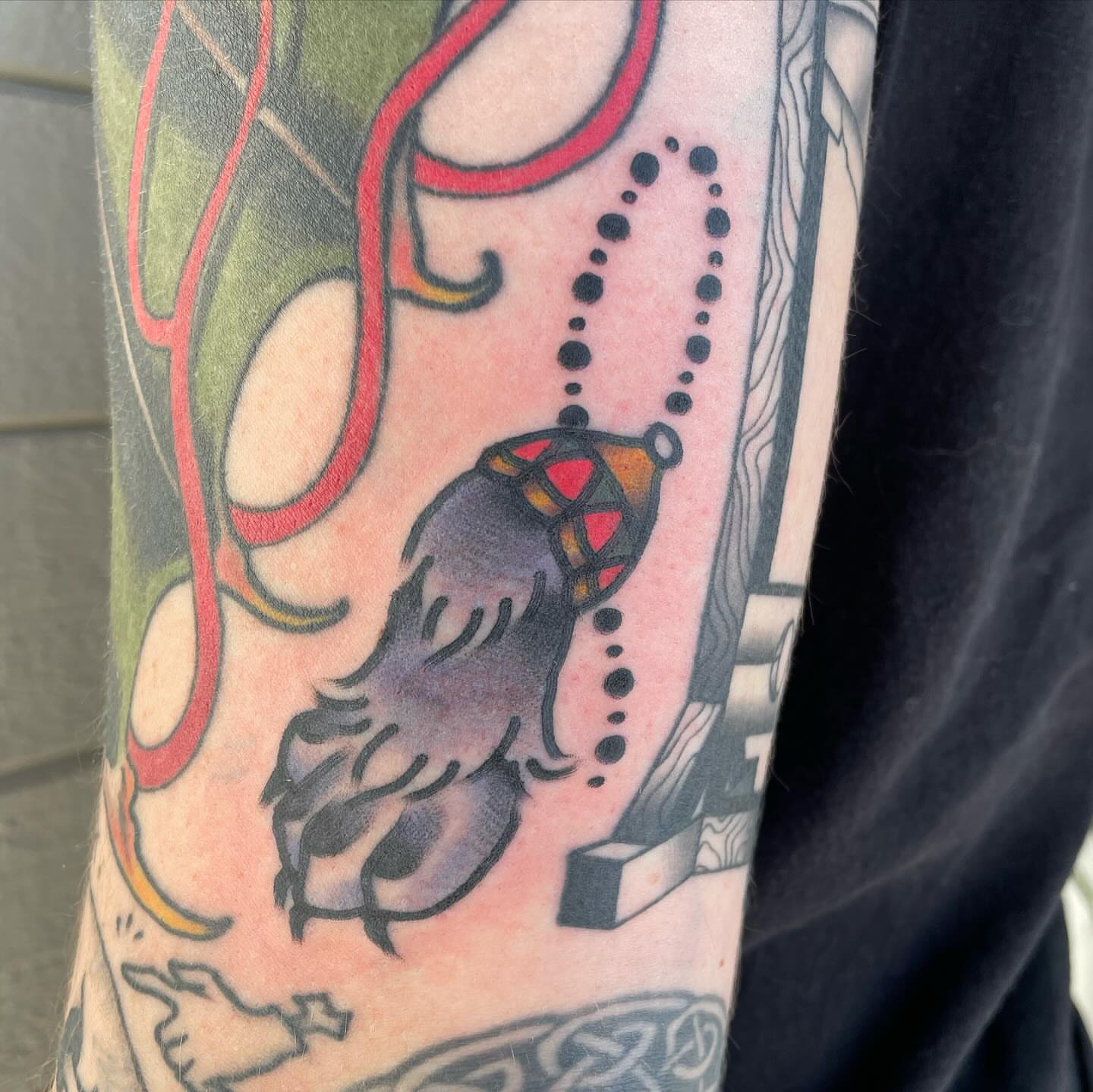 Owl with gem American traditional tattoo on the forearm by β¦ πΉπππ π°ππ π·ππππππππ β¦, Nashville, Tennessee