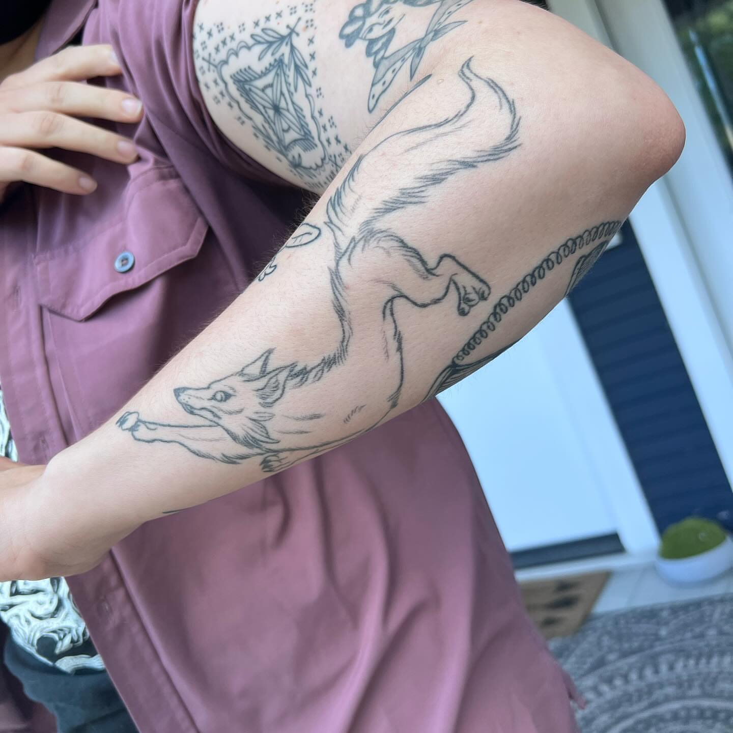 Tattoo by @birchbeast — black_and_grey