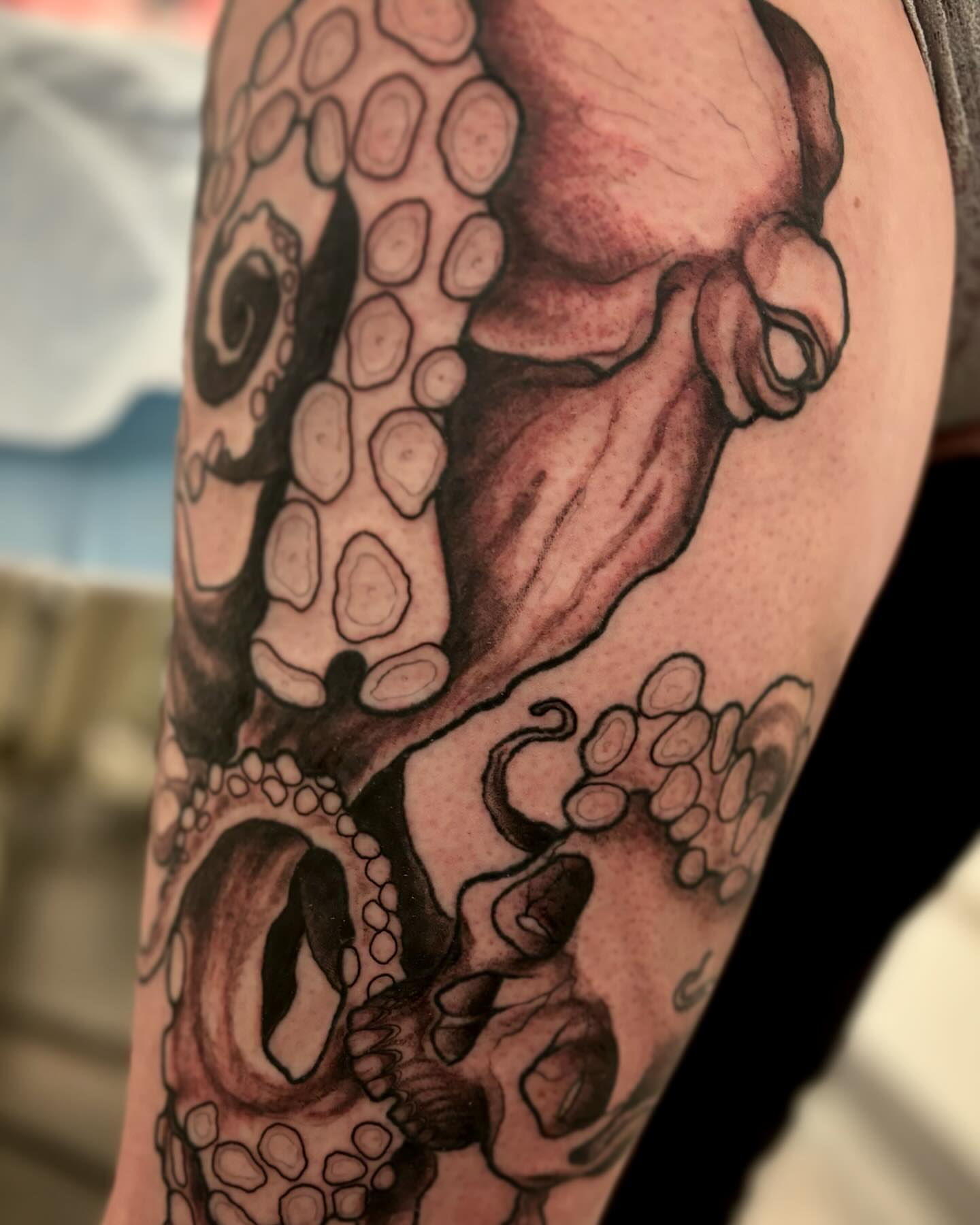 Tattoo by @chalmskinart — black_and_grey