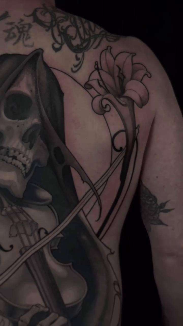 Tattoo by @michaeljtattoos — dark_realism, black_and_grey