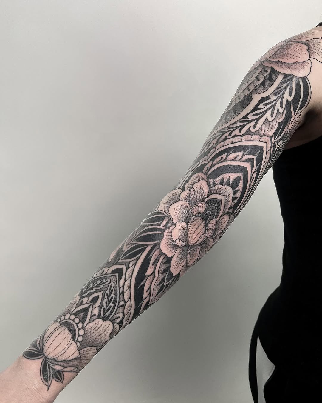 Tattoo by @luna_sea_tattoo — black_and_grey, ornamental