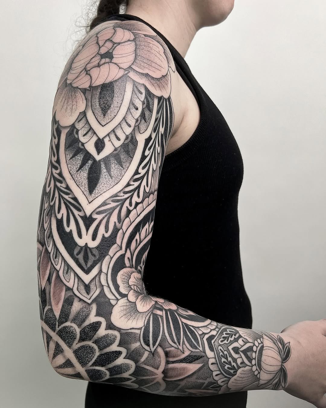 Tattoo by @luna_sea_tattoo — ornamental, black_and_grey