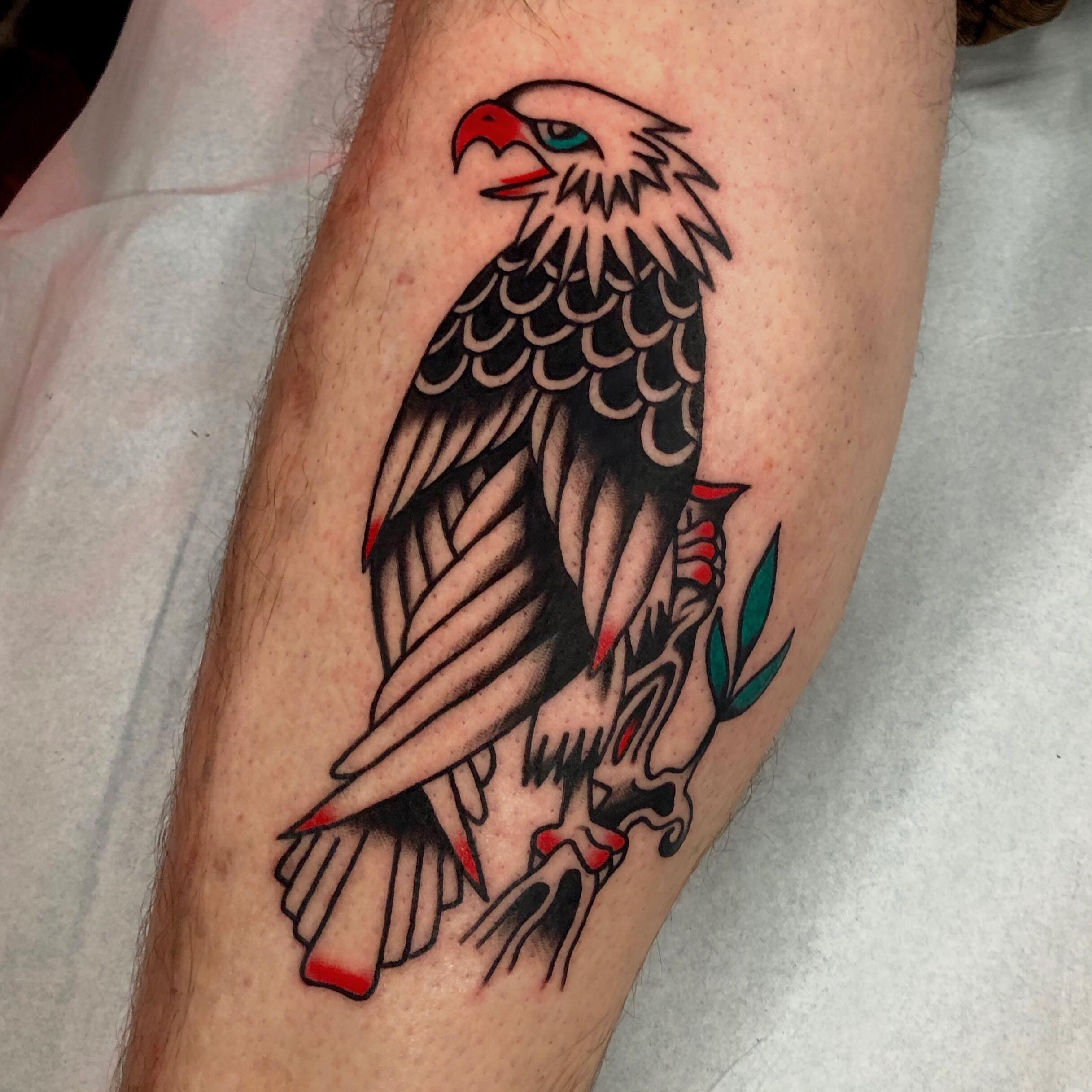Eagle American traditional tattoo on the forearm by brenden