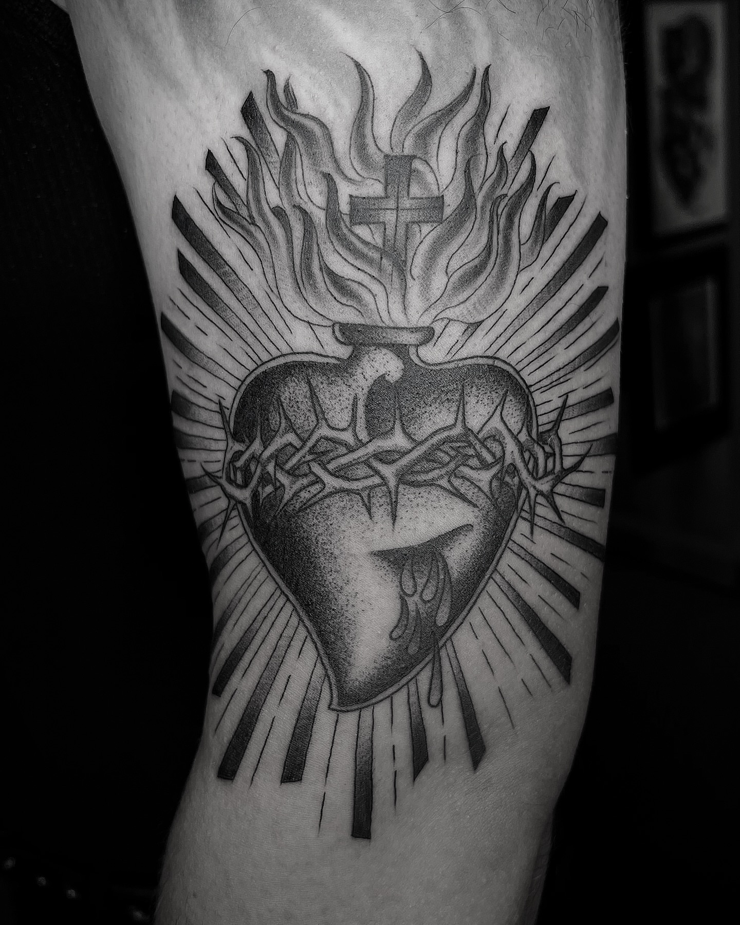 Tattoo by @lorenzotattoos — dotwork, black_and_grey