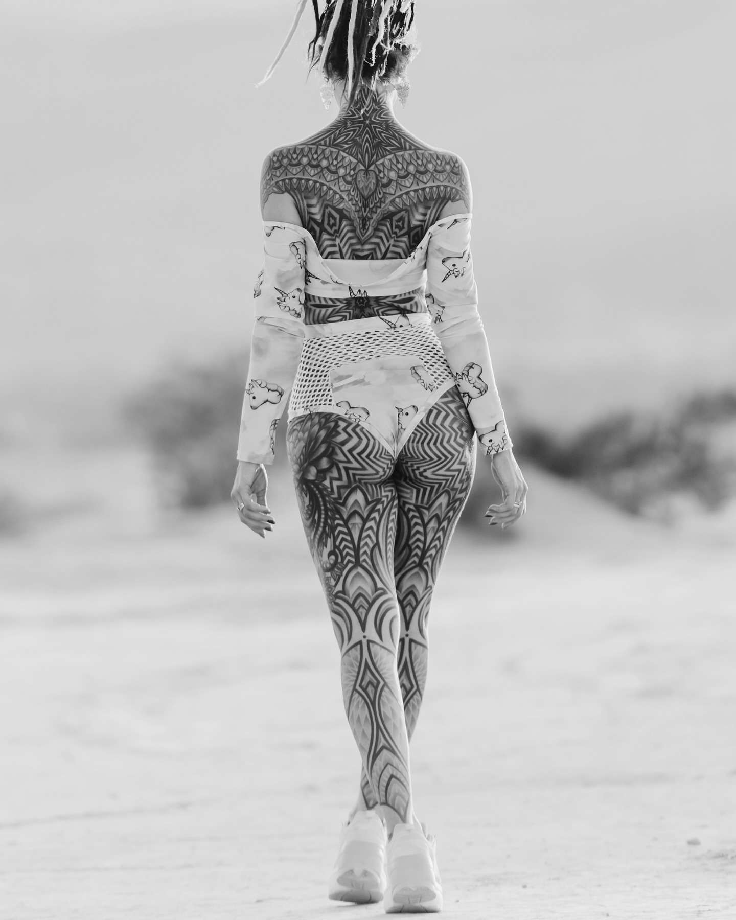 Geometric pattern geometric tattoo on the back by ⓝⓐⓘⓡⓐⓓⓞⓣⓢ