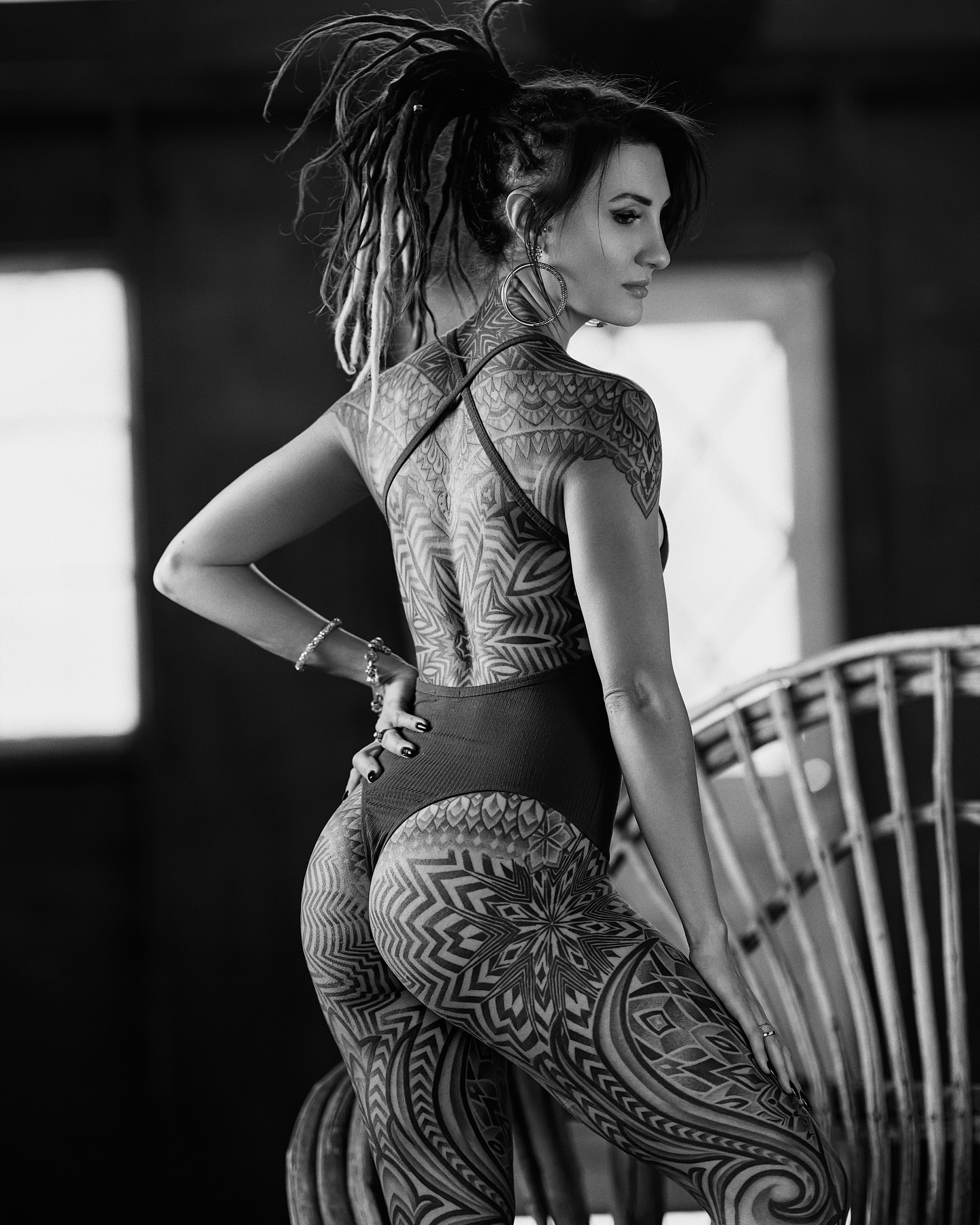 Geometric pattern geometric tattoo on the leg by ⓝⓐⓘⓡⓐⓓⓞⓣⓢ