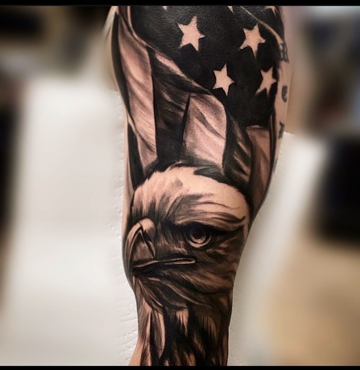American eagle realism tattoo on the forearm by ♟️SouthEastLA♟️