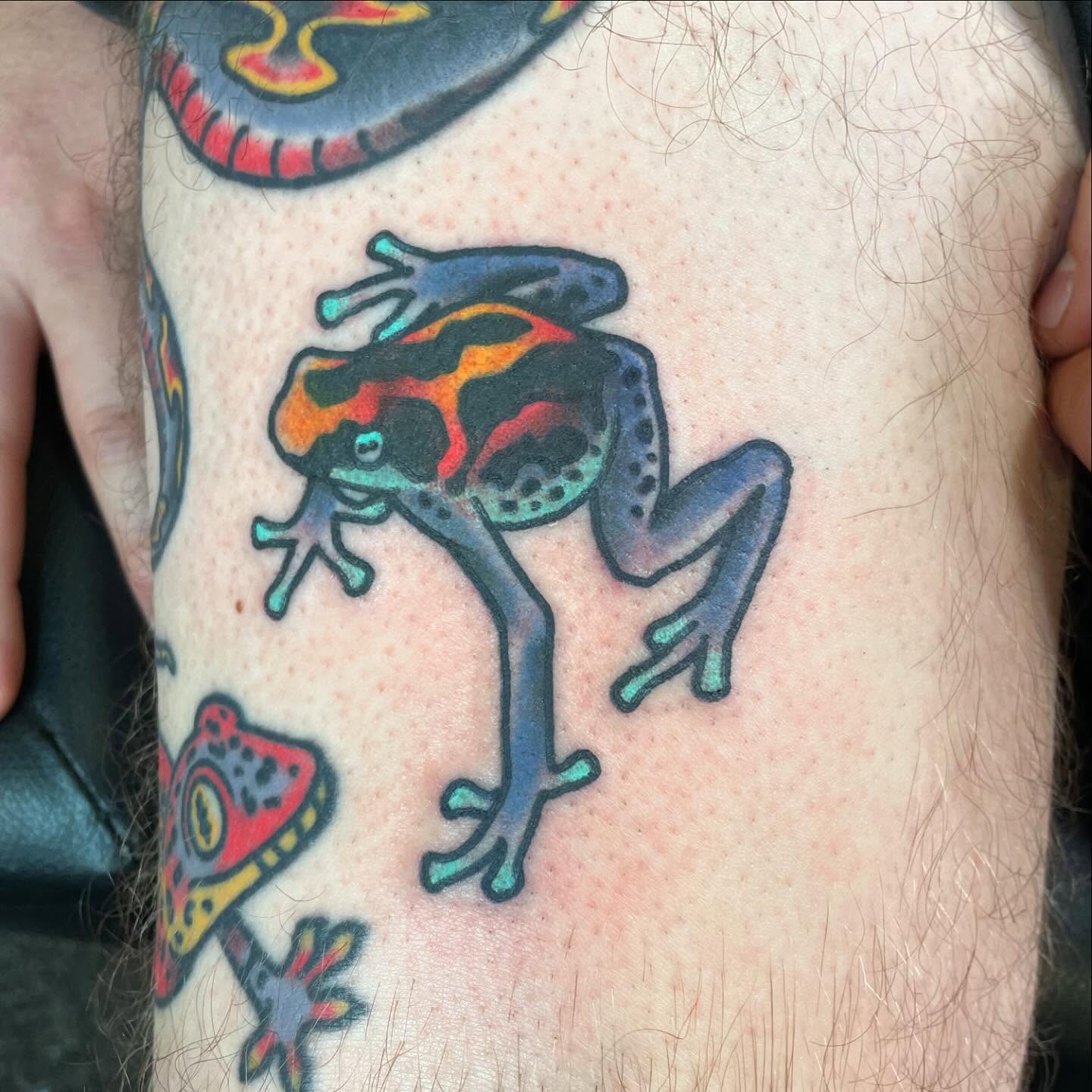 Frog American traditional tattoo on the upper arm by β¦ πΉπππ π°ππ π·ππππππππ β¦, Nashville, Tennessee