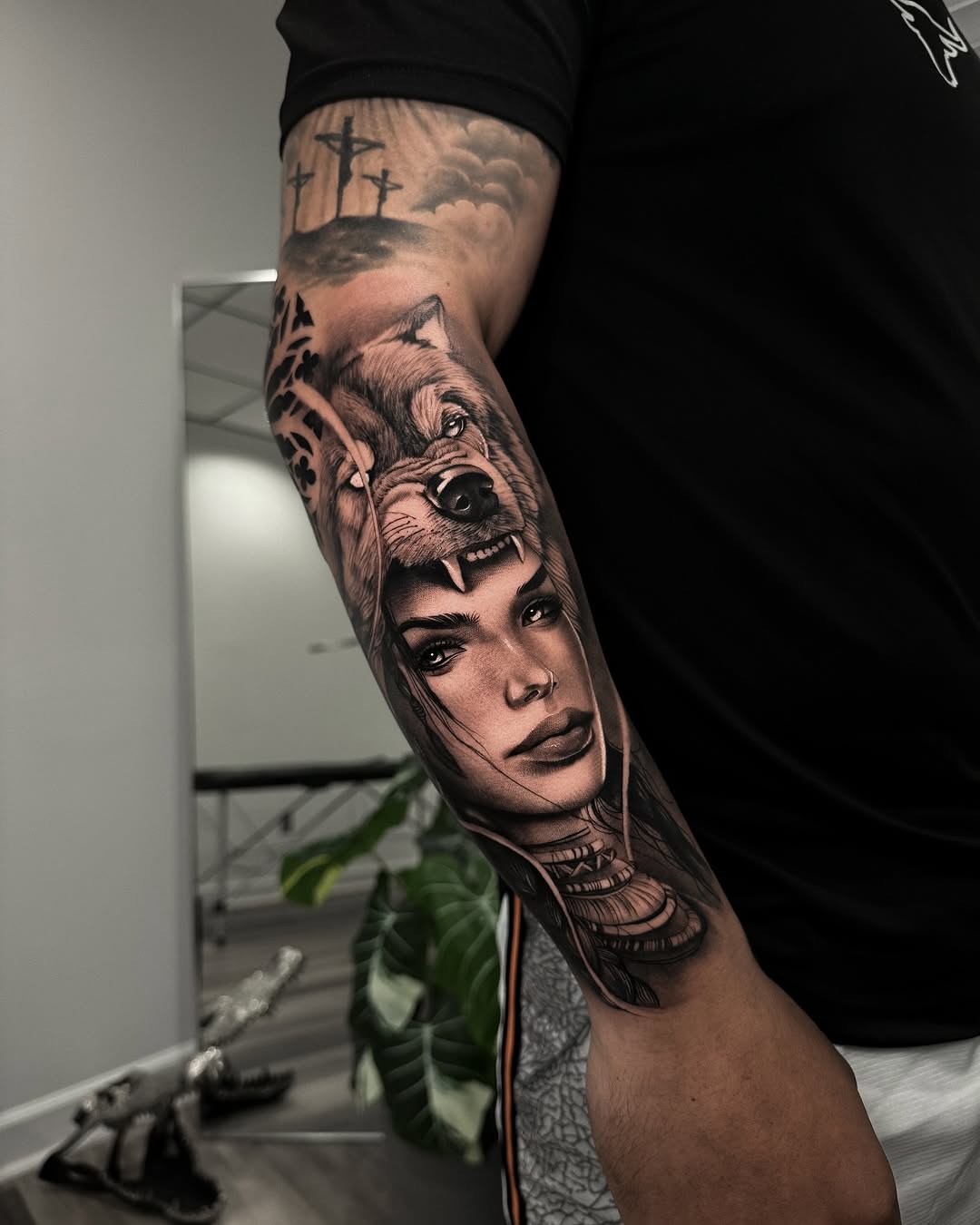 Tattoo by @rinktattoos — realism, black_and_grey