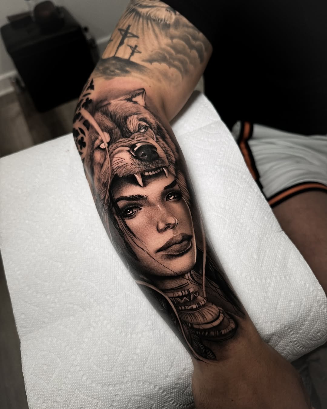 Tattoo by @rinktattoos — realism, black_and_grey