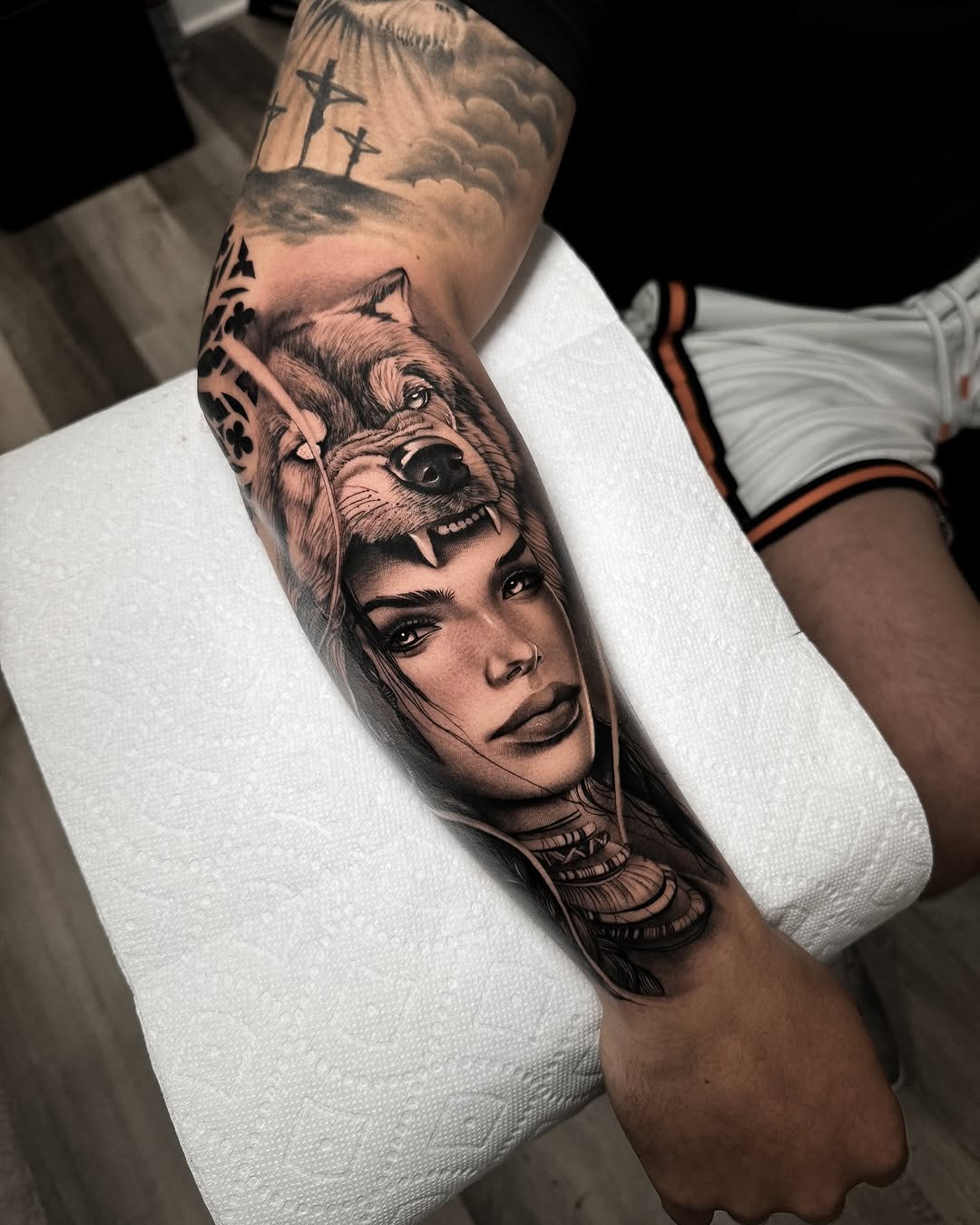 Tattoo by @rinktattoos — realism, black_and_grey