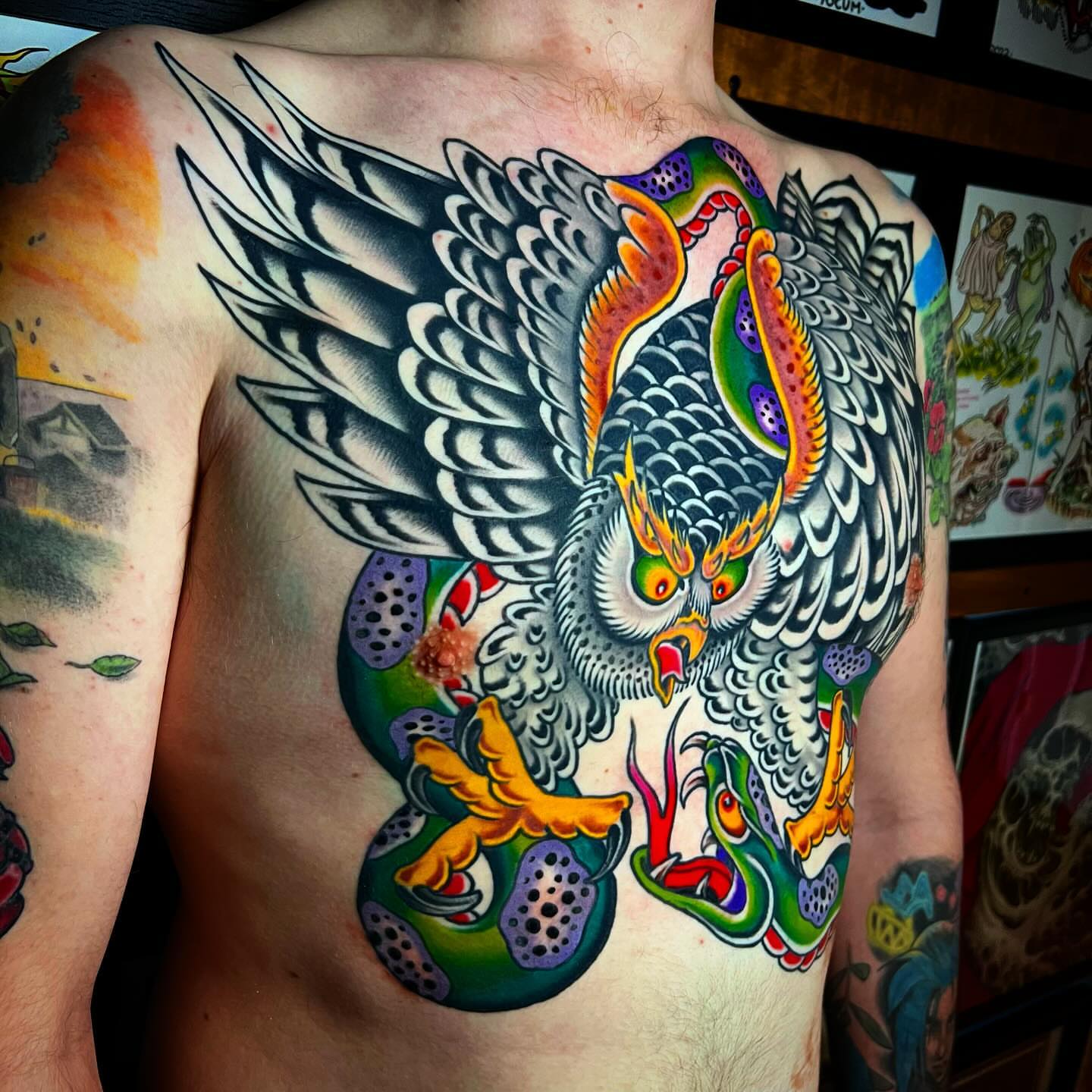 Tattoo by @tattoosbybarron — american_traditional, dotwork