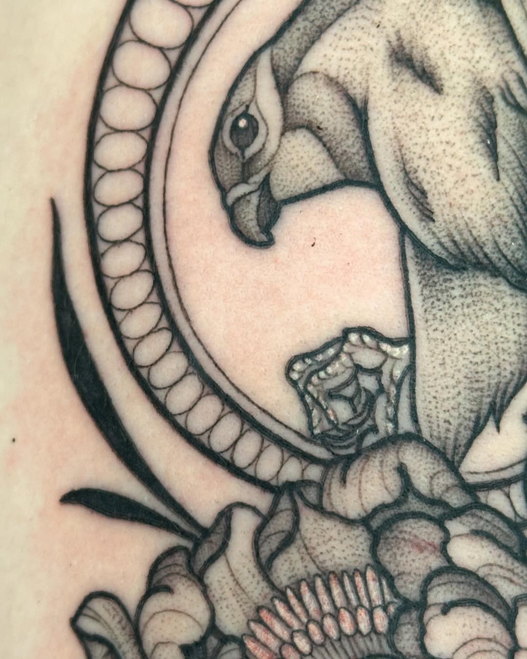 Tattoo by @staghorntattoo — black_and_grey, dotwork