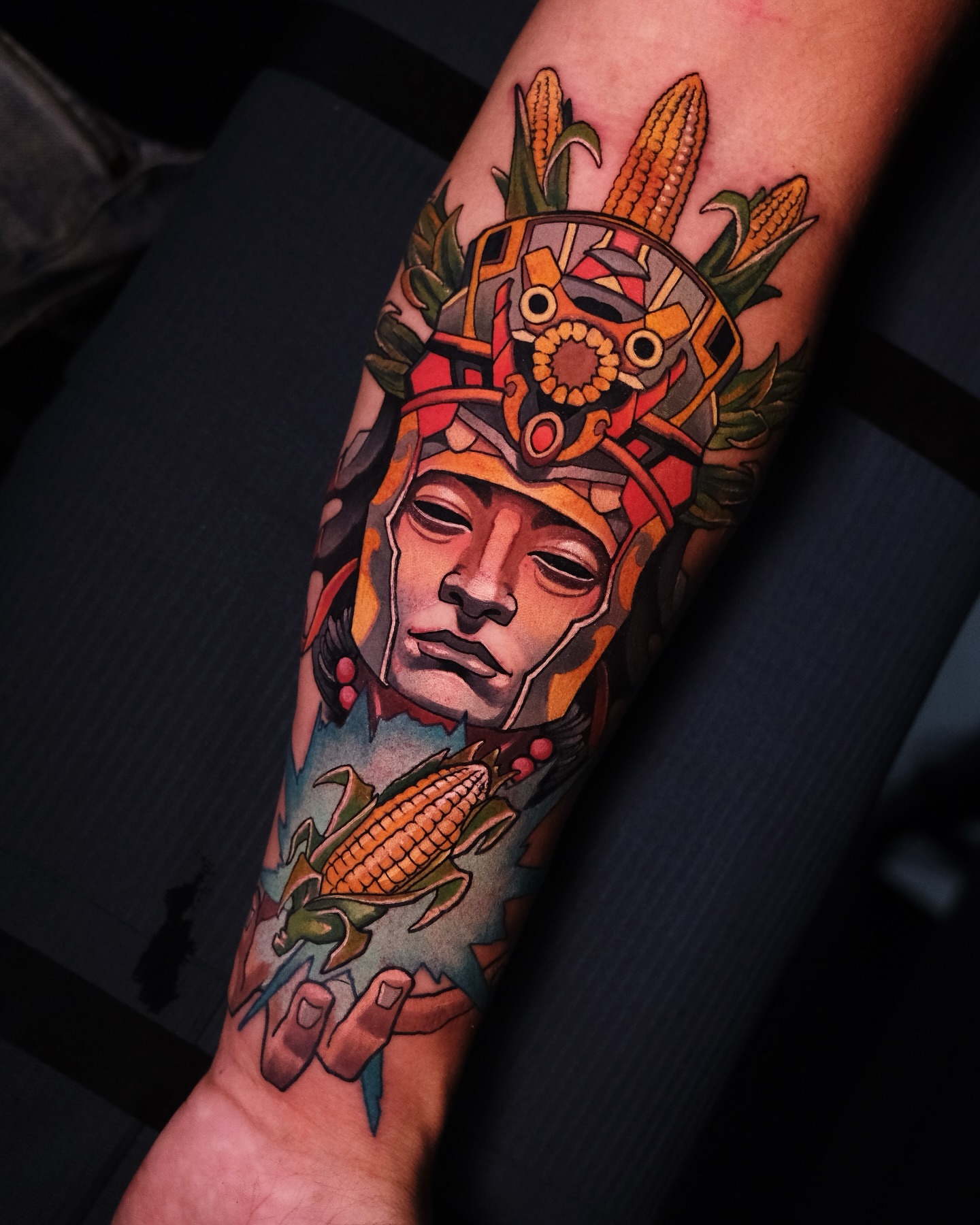 Tattoo by @harleytattooartist — american_traditional, geometric