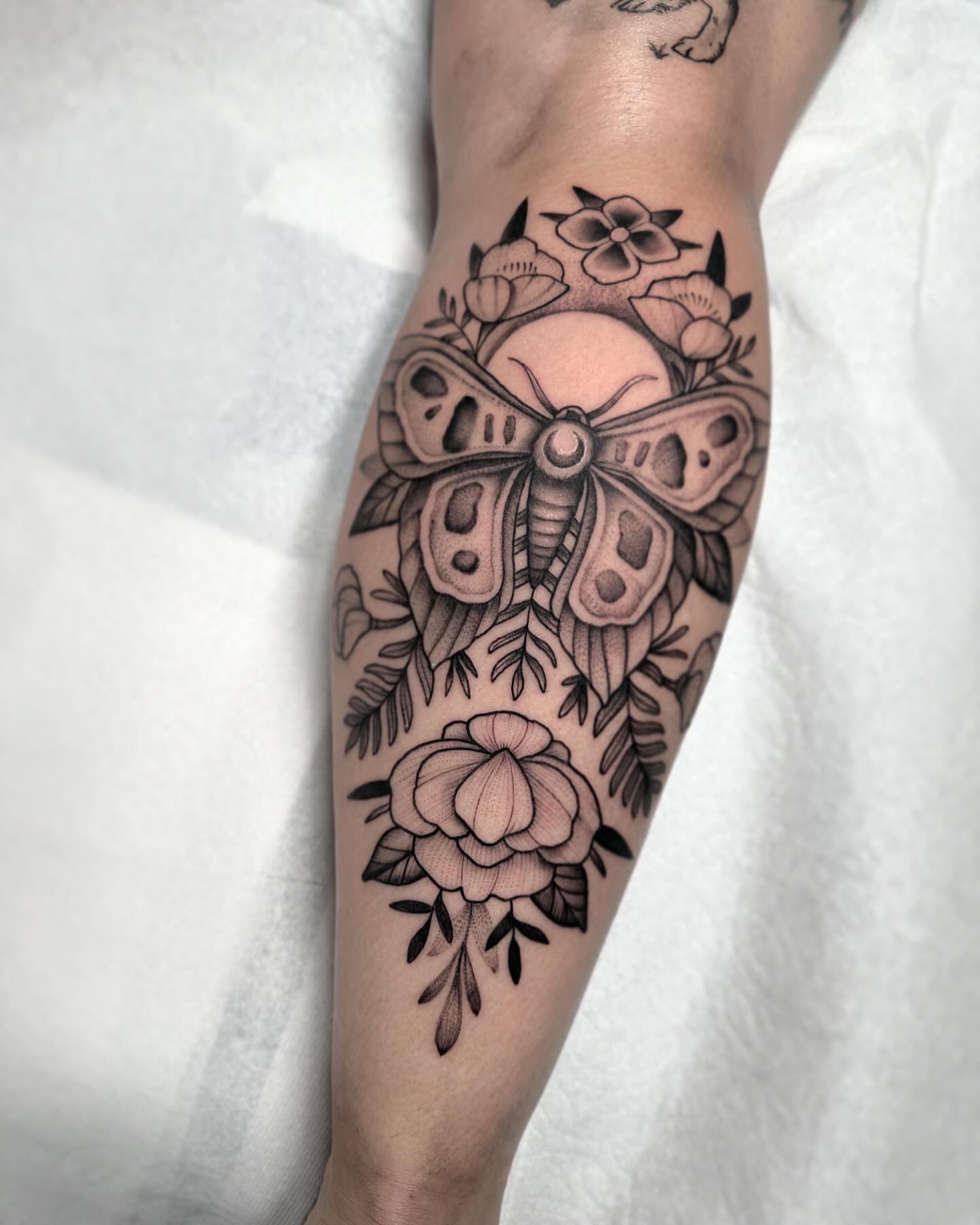 Tattoo by @feraleyes — black_and_grey