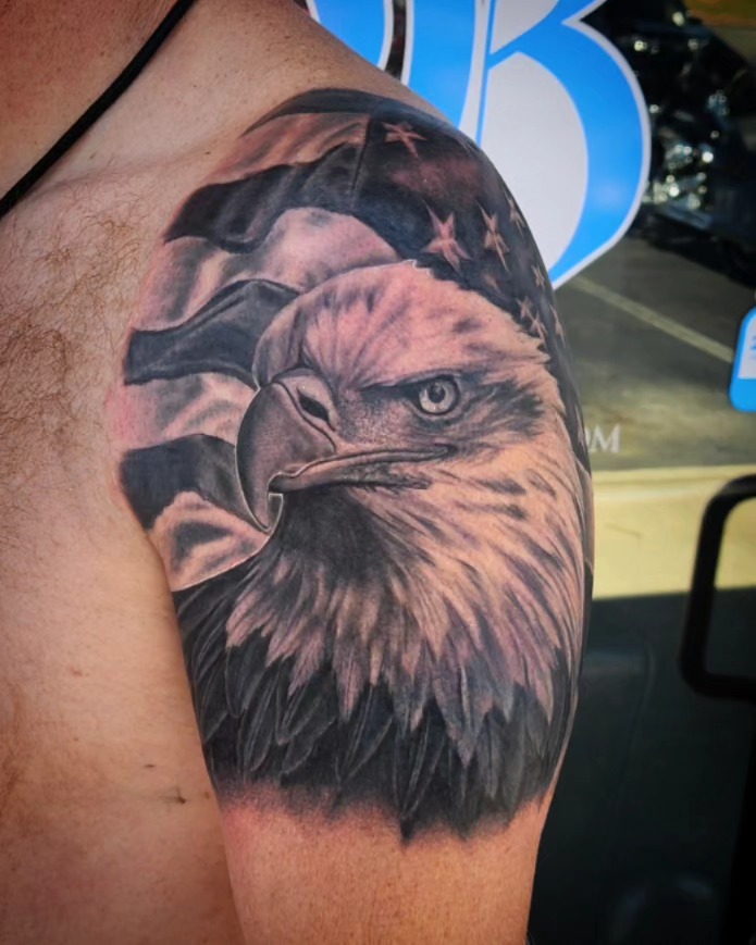 Tattoo by @mikebugenhagentattoos — realism, black_and_grey