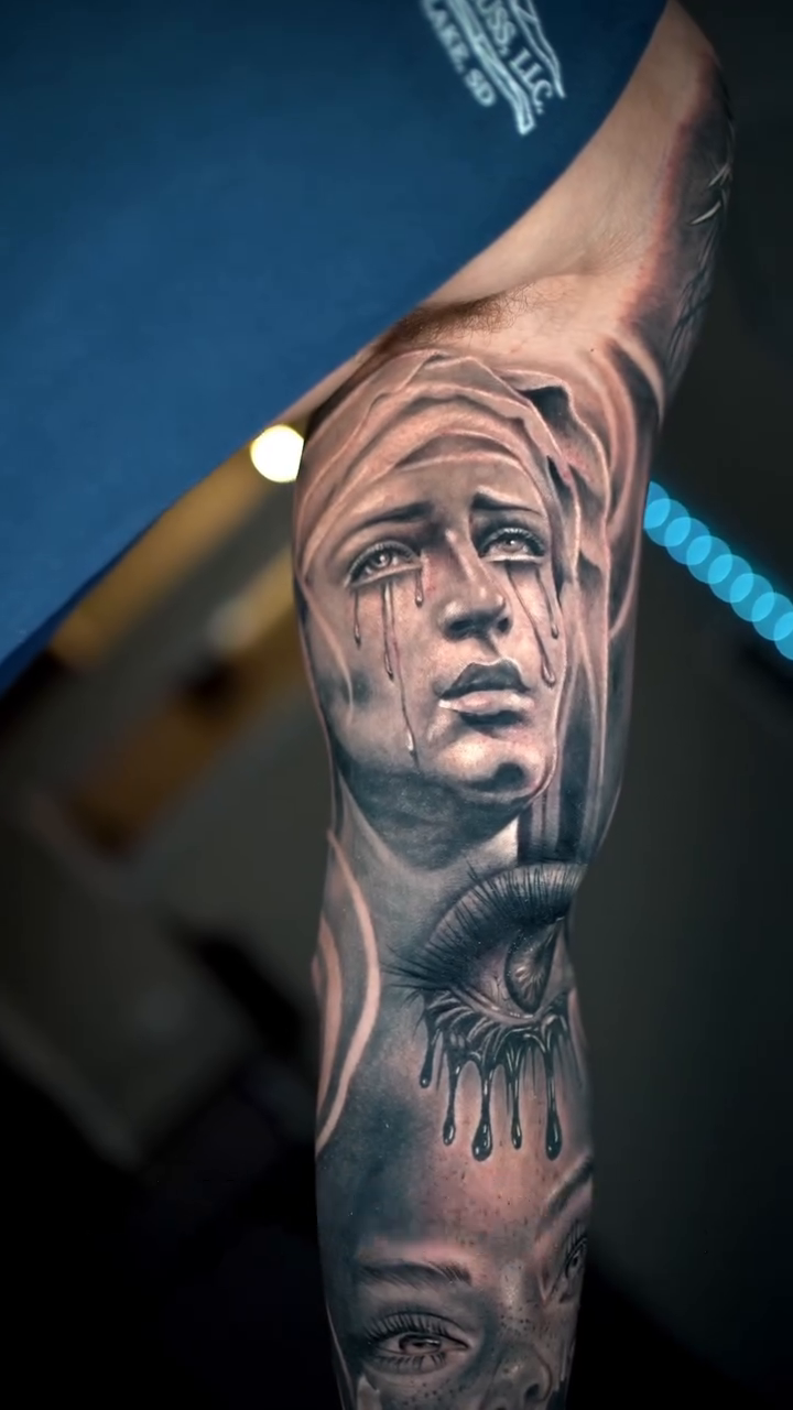 Tattoo by @saekone1 — black_and_grey, realism