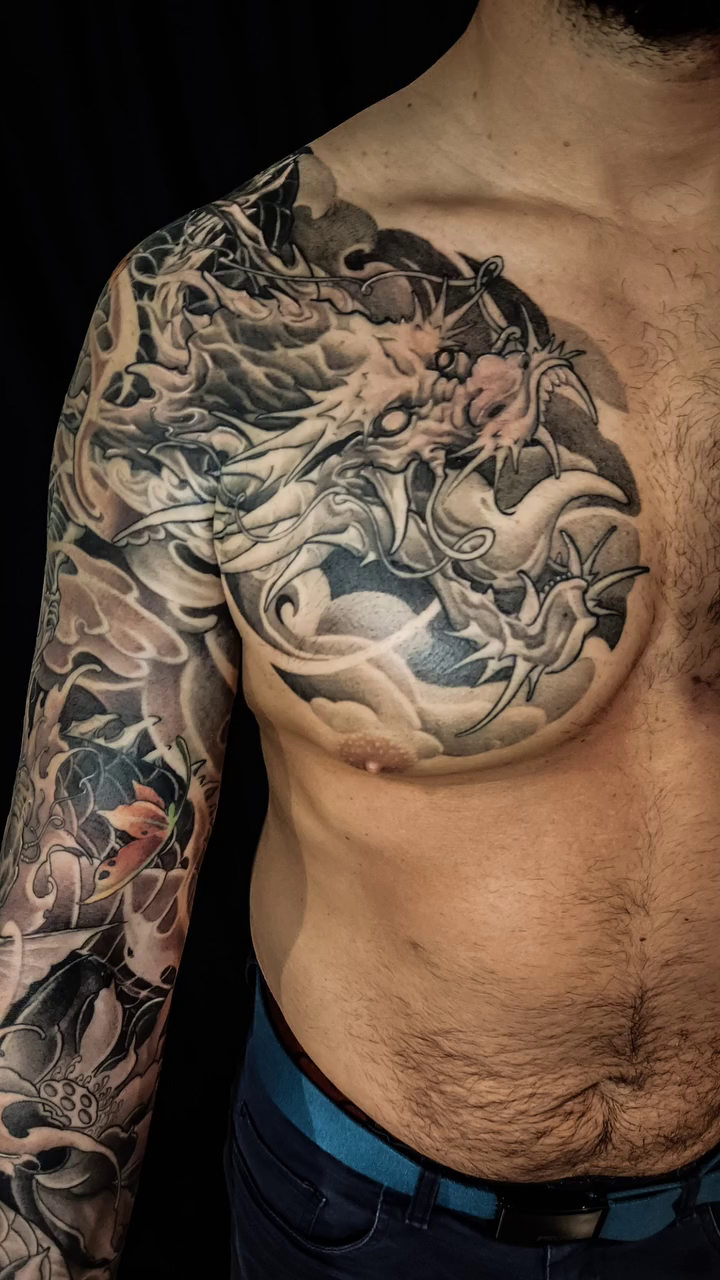 Tattoo by @artofsteve — japanese_irezumi, black_and_grey