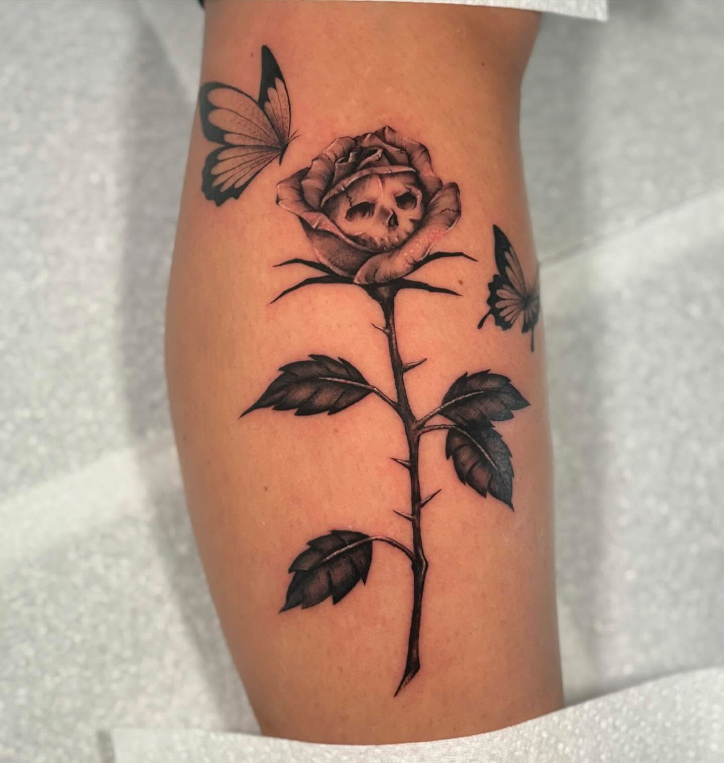 Tattoo by @mitchelkelftattoo — black_and_grey, realism
