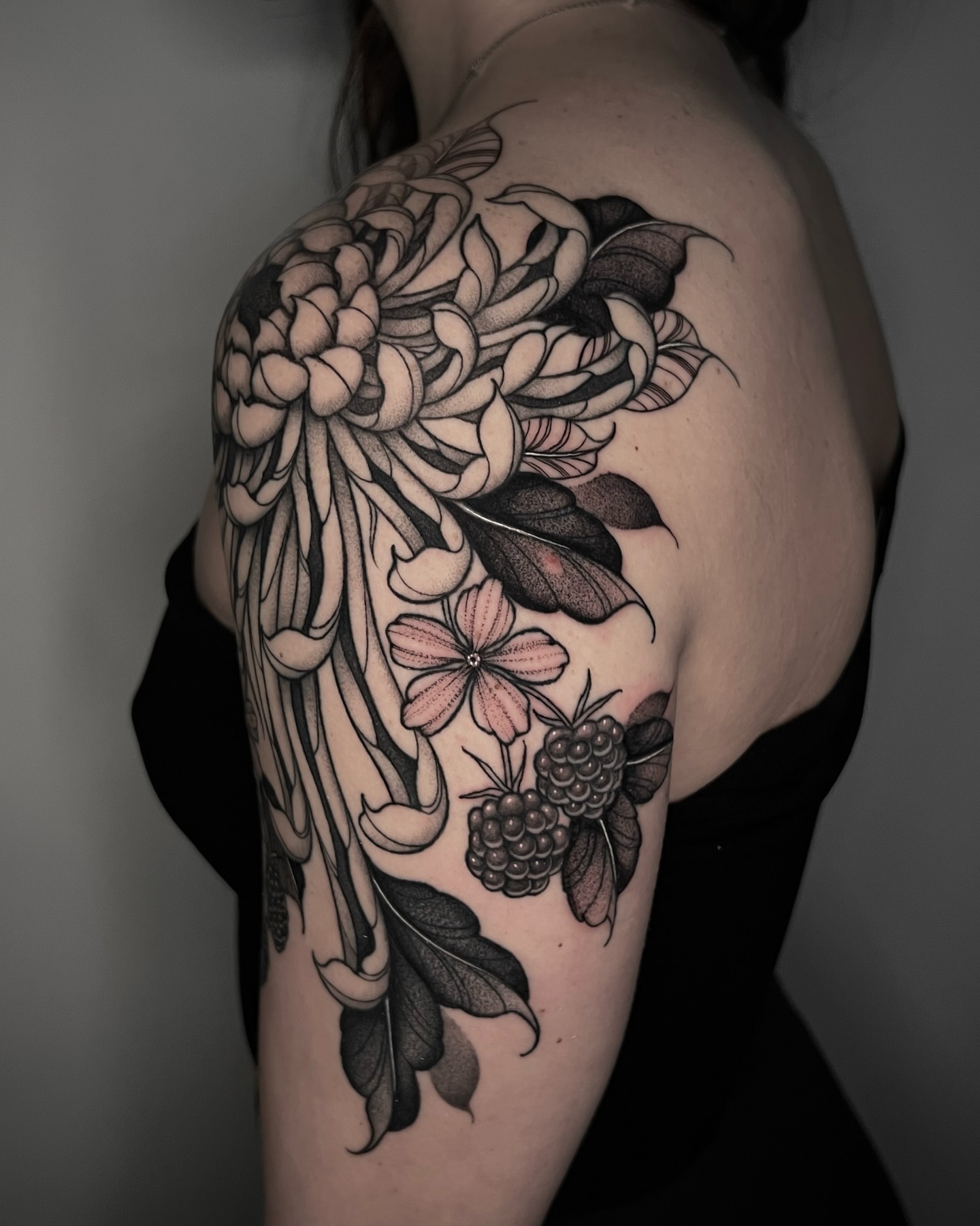 Tattoo by @caitybugink โ dotwork, black_and_grey