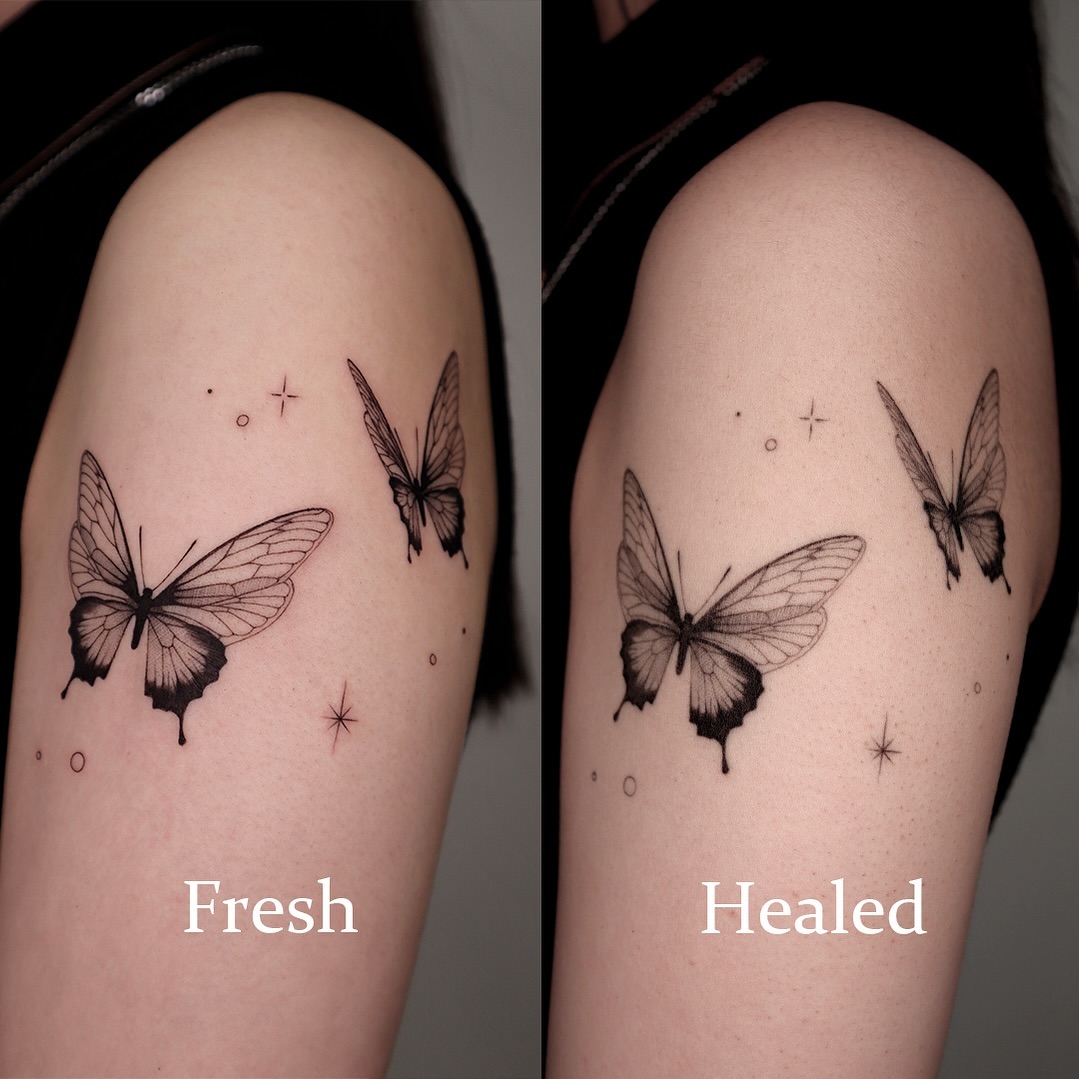 Tattoo by @tattoo_chamsae — fine_line, black_and_grey