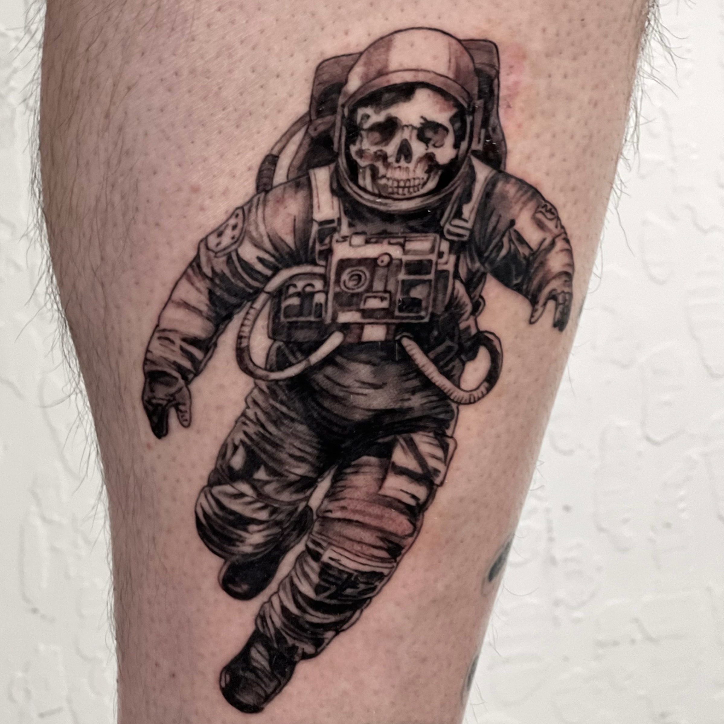 Tattoo by @bigheadtattoo — black_and_grey, realism