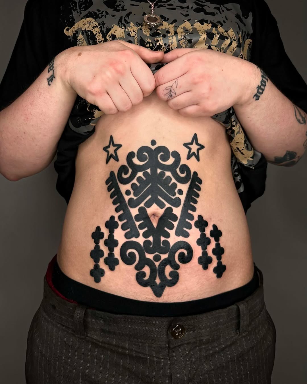 Tattoo by @krystaltattoo — blackwork, ornamental