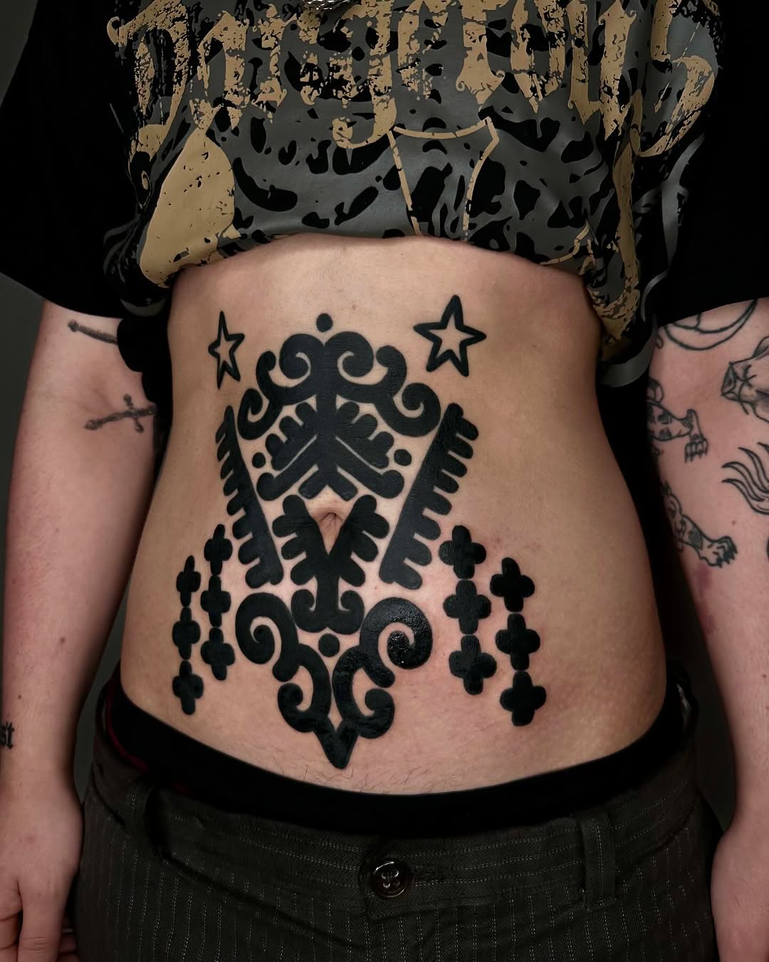 Tattoo by @krystaltattoo — blackwork, ornamental