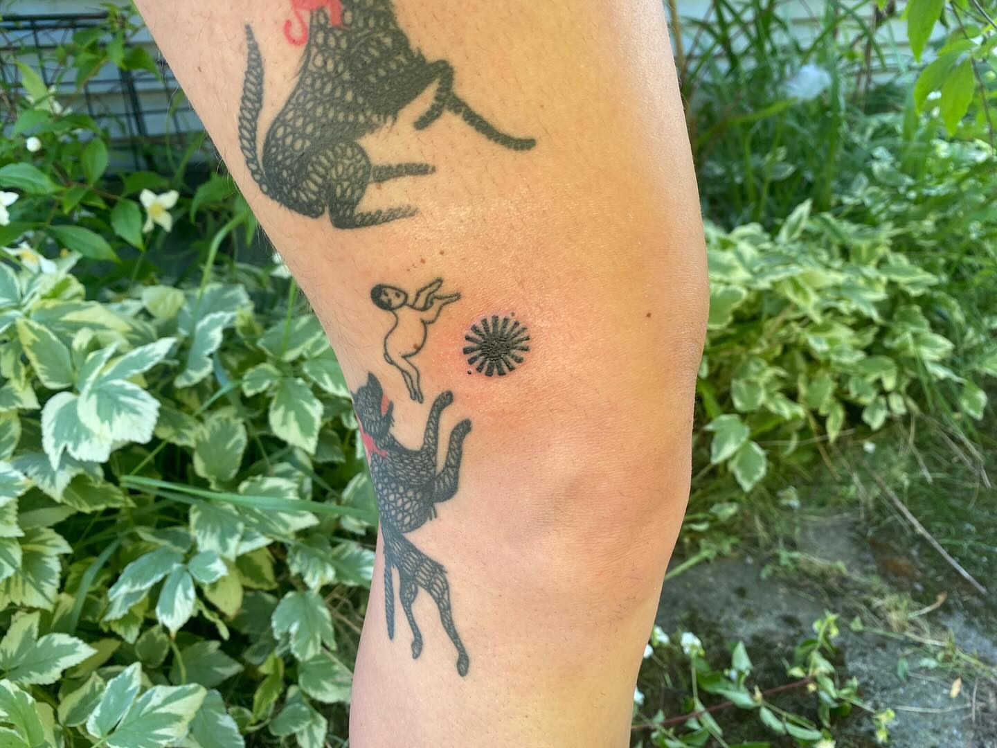 Tattoo by @littleblackdogtattoo — dotwork, geometric