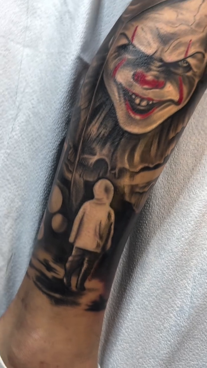 Tattoo by @kiddo_tats — dark_realism, black_and_grey