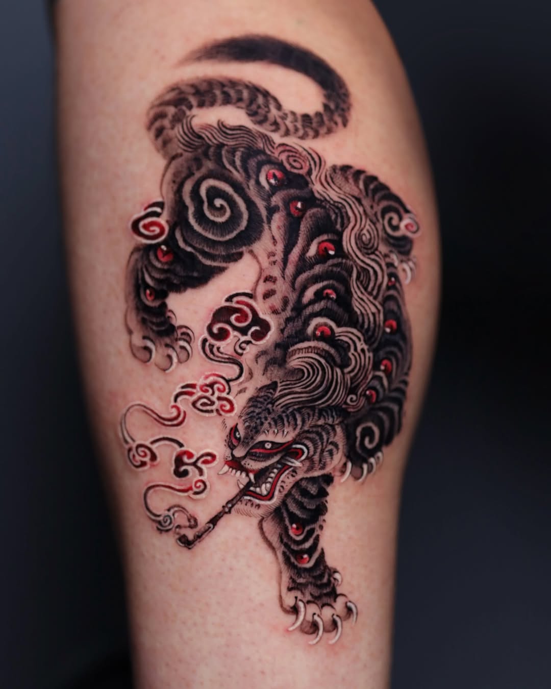 Tattoo by @greedorbs — japanese_irezumi, black_and_grey