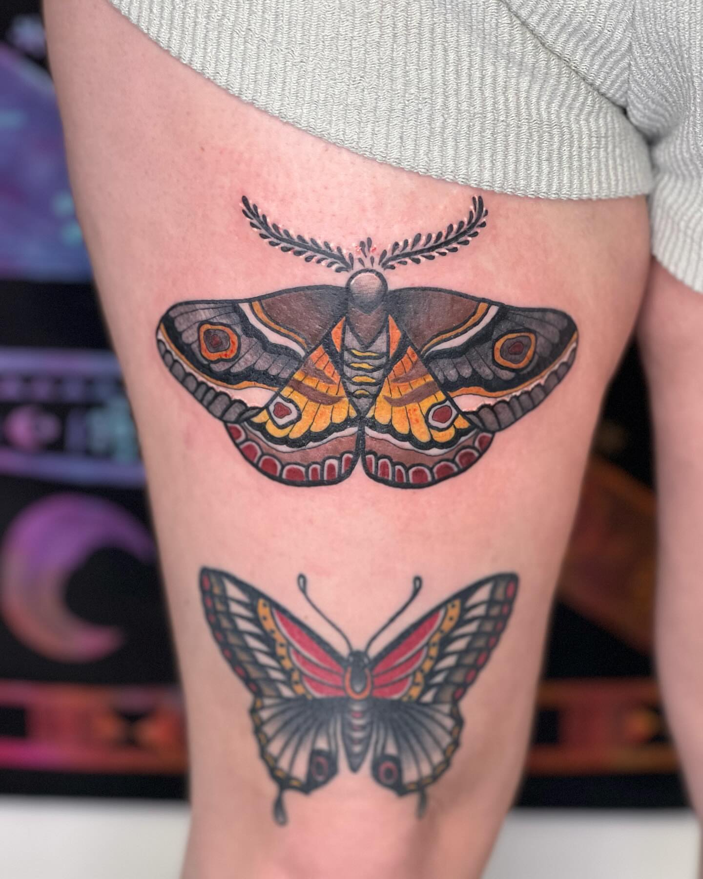 Tattoo by @tattoosbyliya — american_traditional, dotwork