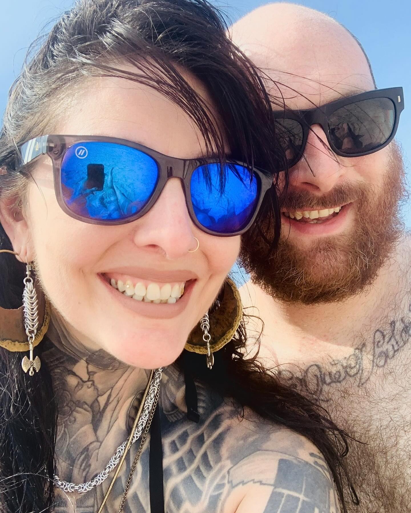 Tattooed couple American traditional tattoo on the torso by Ashly Hutchens, Richmond, Virginia