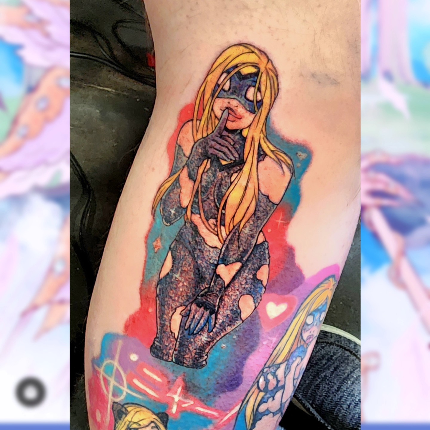 Anime character anime tattoo on the forearm by Diane Maya