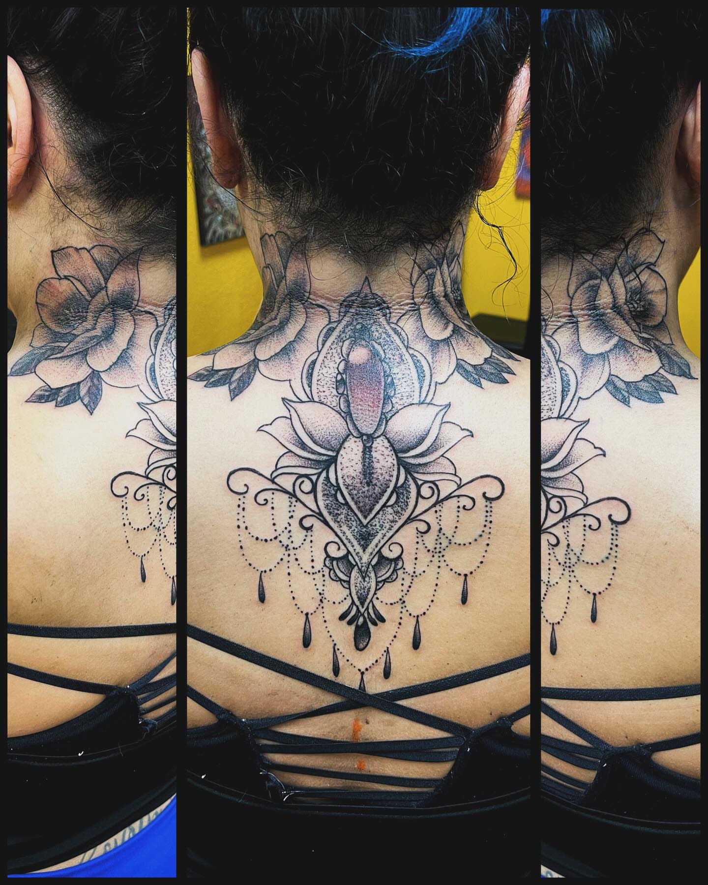 Tattoo by @famous77 — dotwork, ornamental