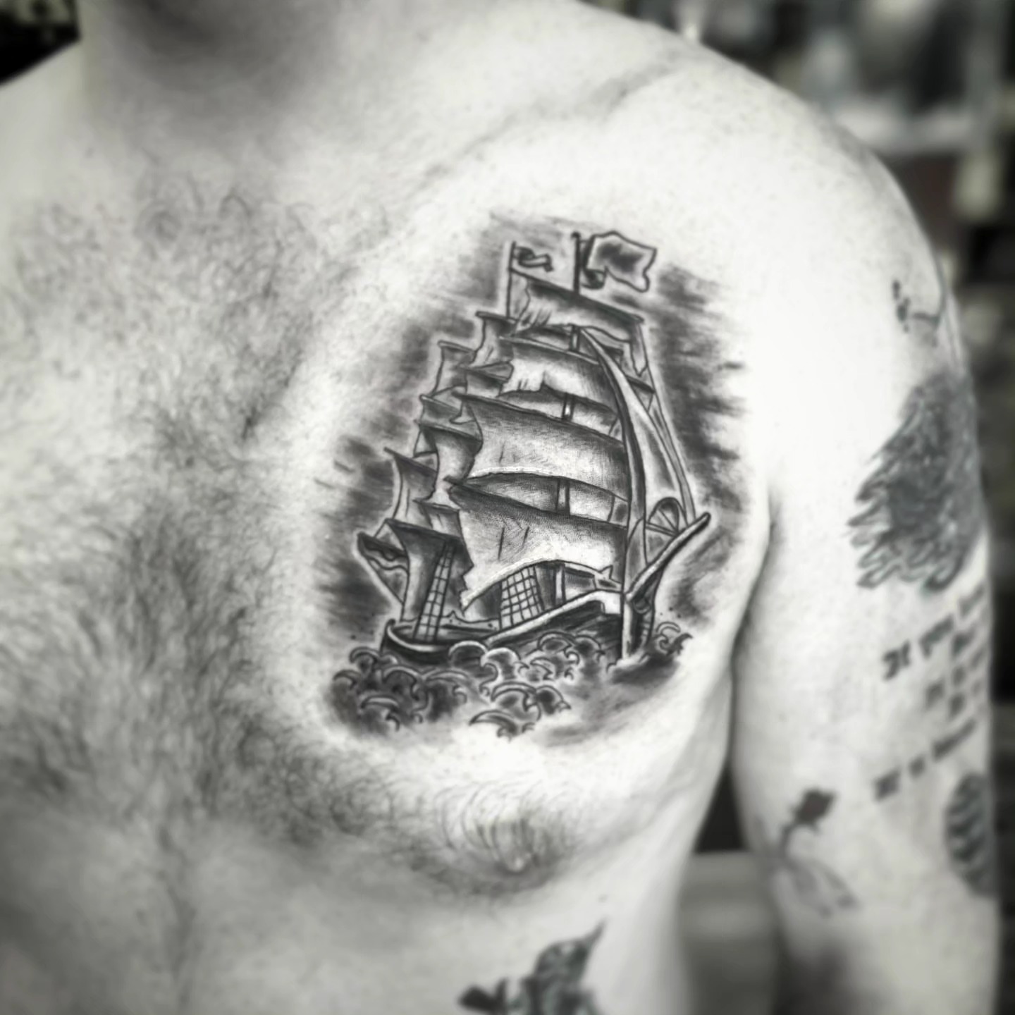 Tattoo by @peraltatattoos — black_and_grey