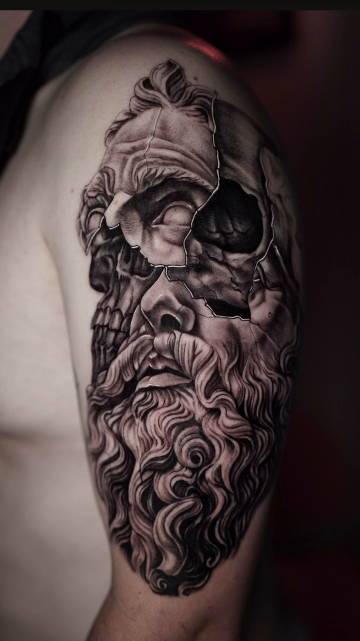 Tattoo by @kevinavila_tattoos — realism, black_and_grey