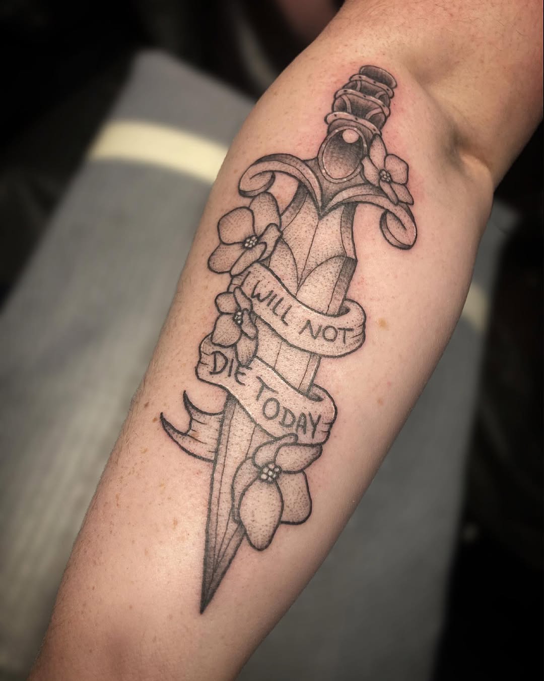Tattoo by @nocturnalflare โ american_traditional, lettering_script