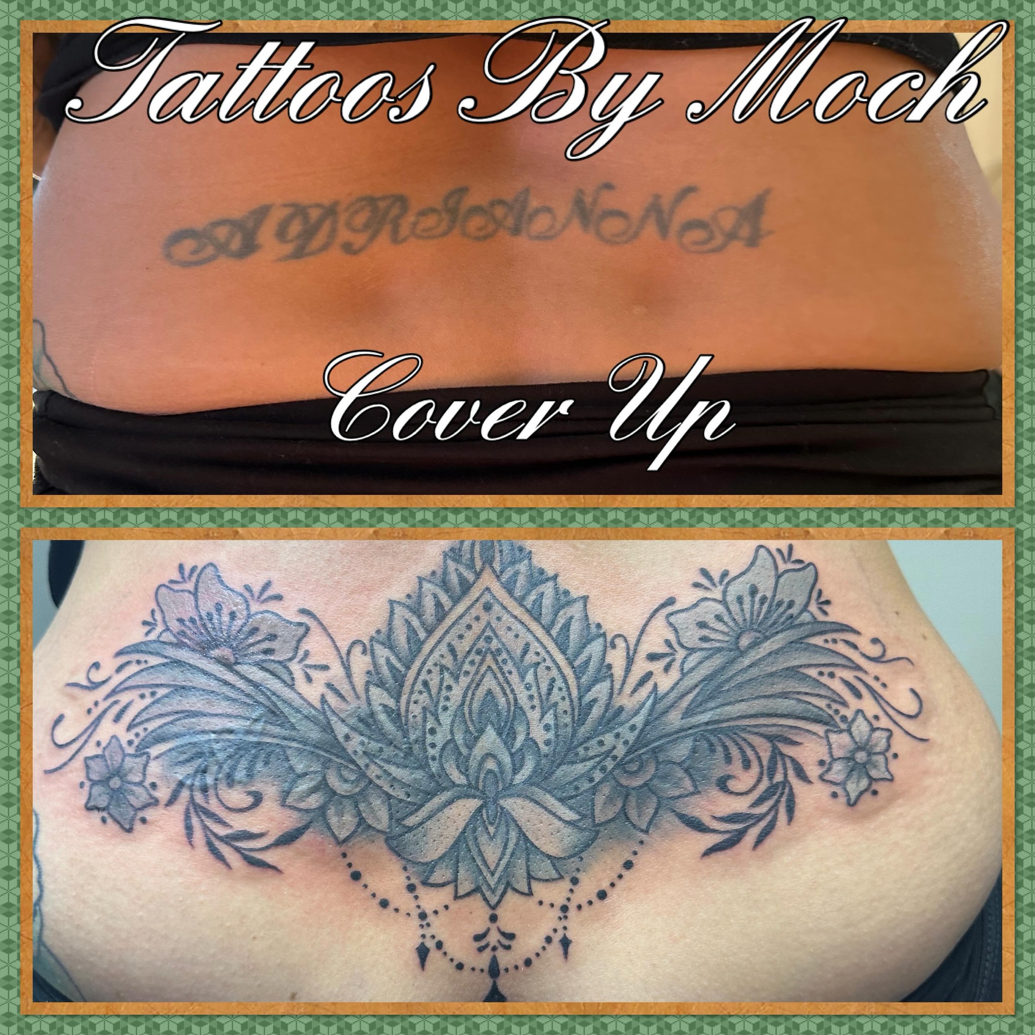 Floral mandala dotwork tattoo by Tattoos By Moch, Toledo, Ohio